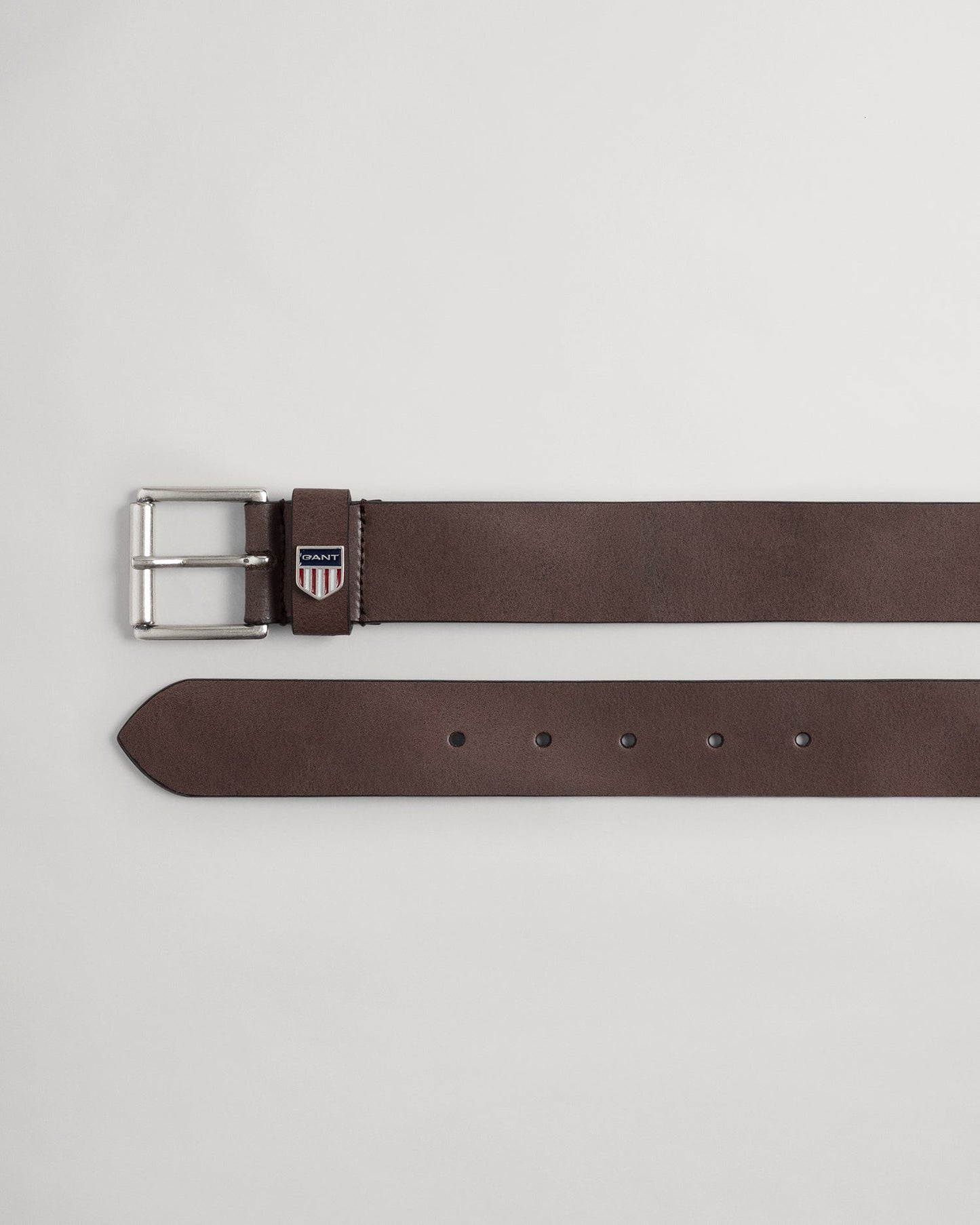 Men's Retro Shield Leather Belt - DELICIOSO BROWN