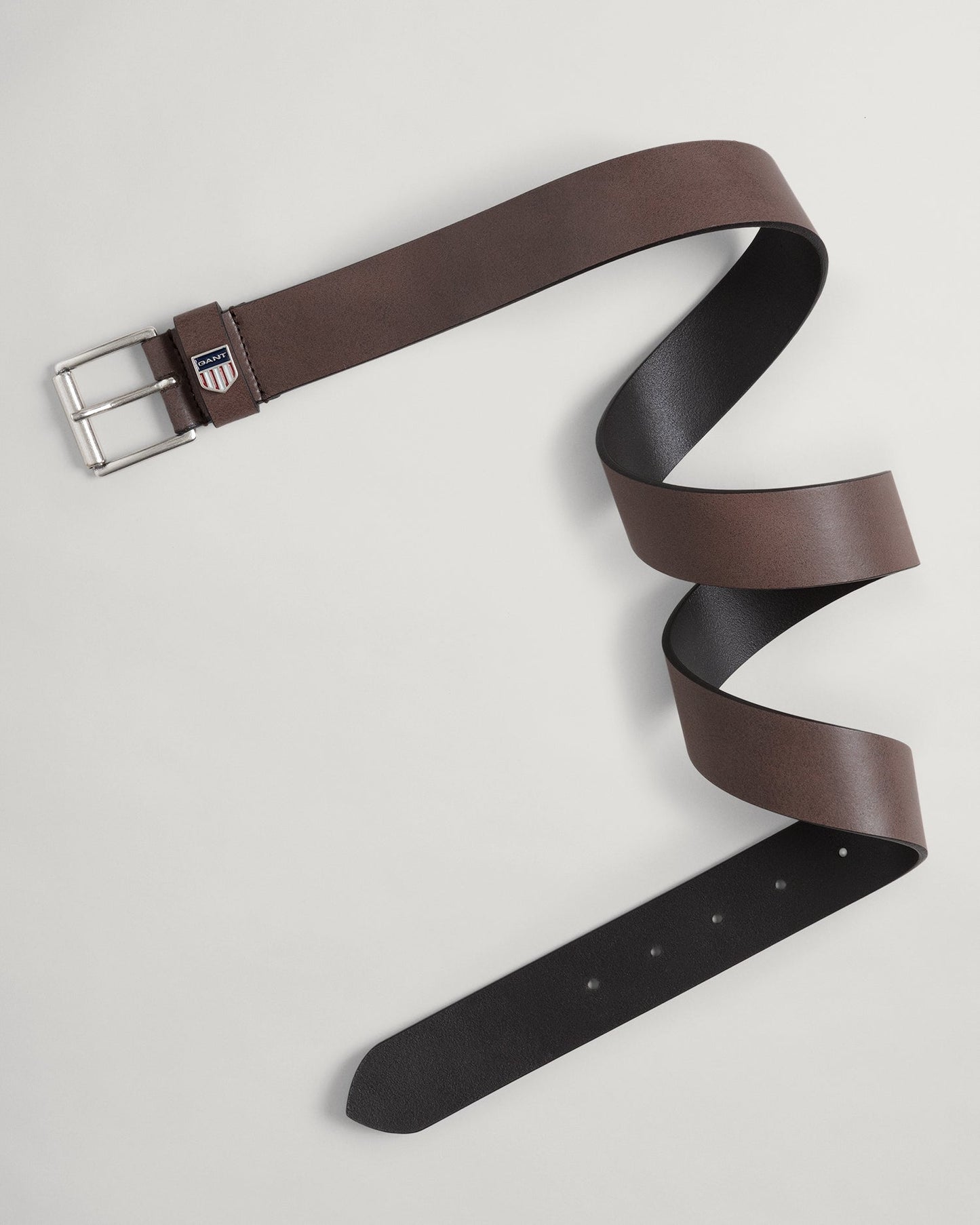 Men's Retro Shield Leather Belt - DELICIOSO BROWN