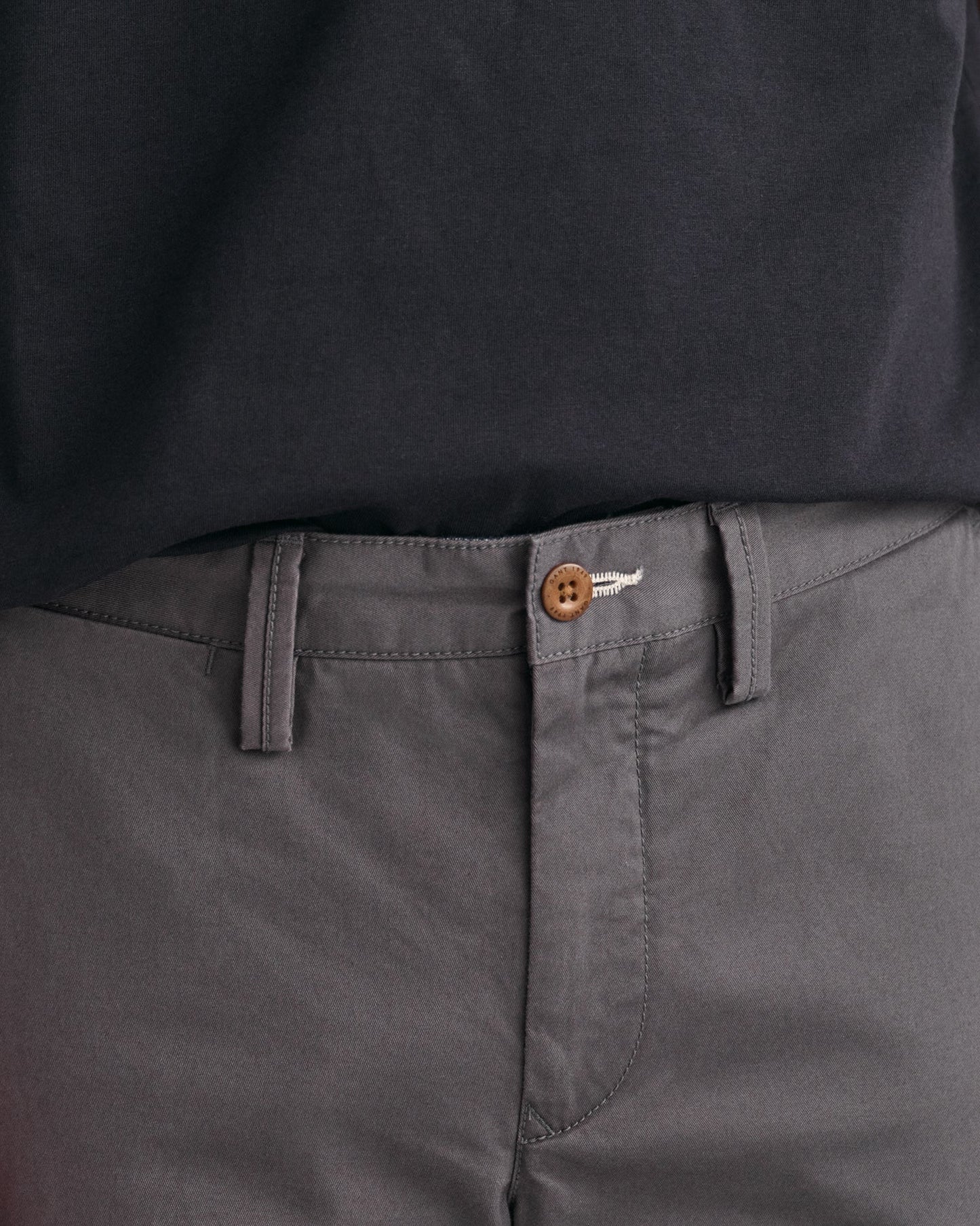 Men's Slim Fit Twill Chinos - ANTRACITE