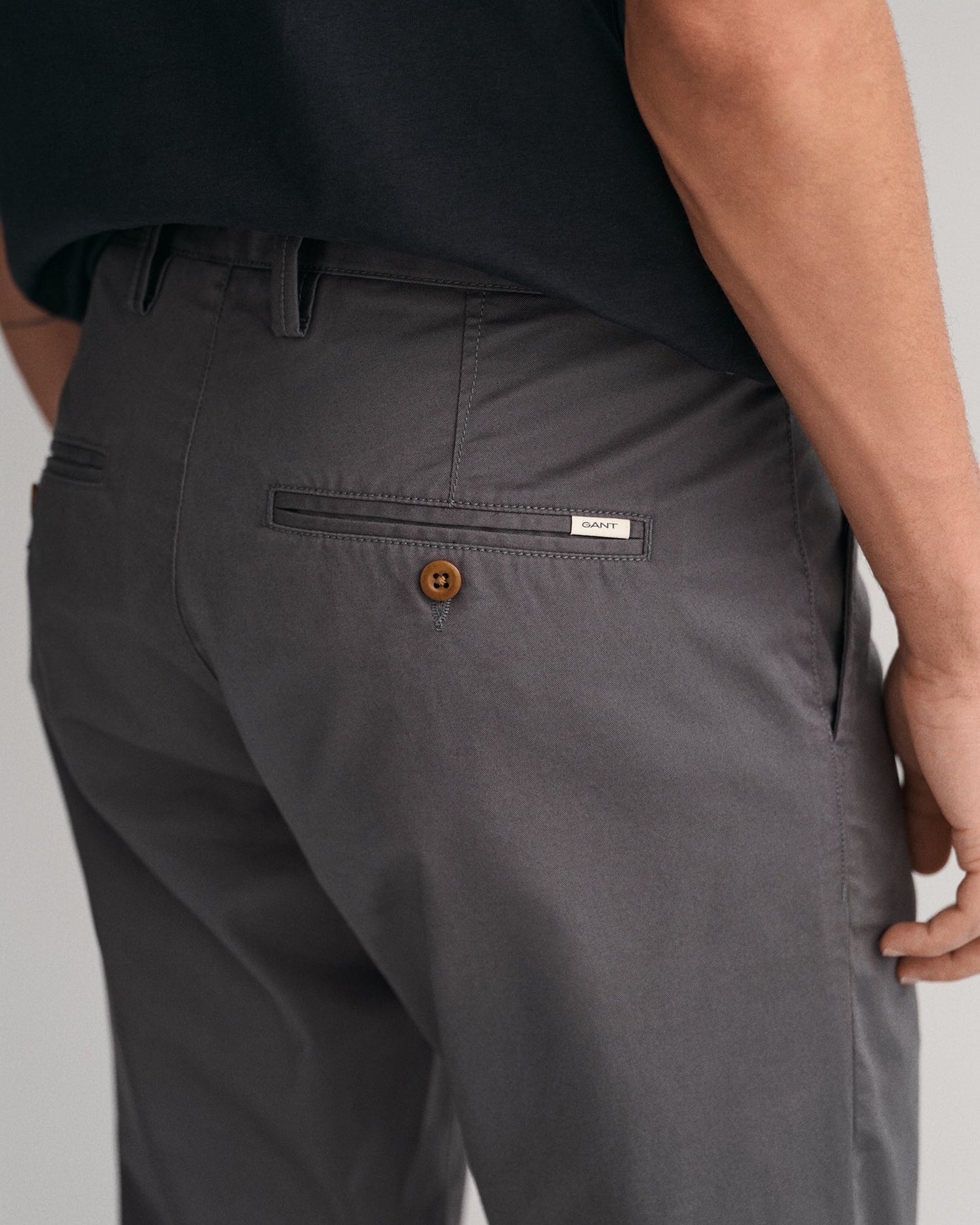 Men's Slim Fit Twill Chinos - ANTRACITE