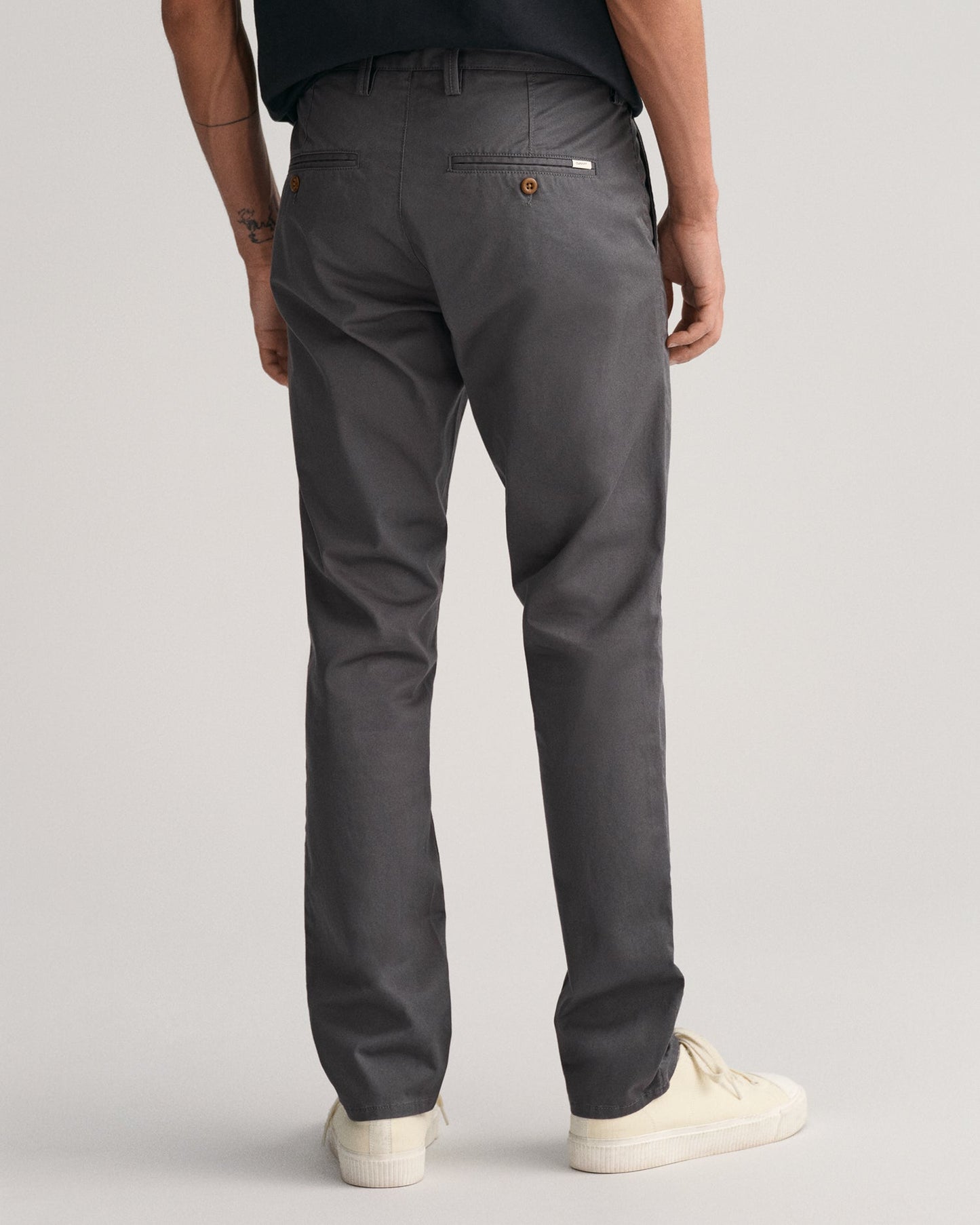 Men's Slim Fit Twill Chinos - ANTRACITE