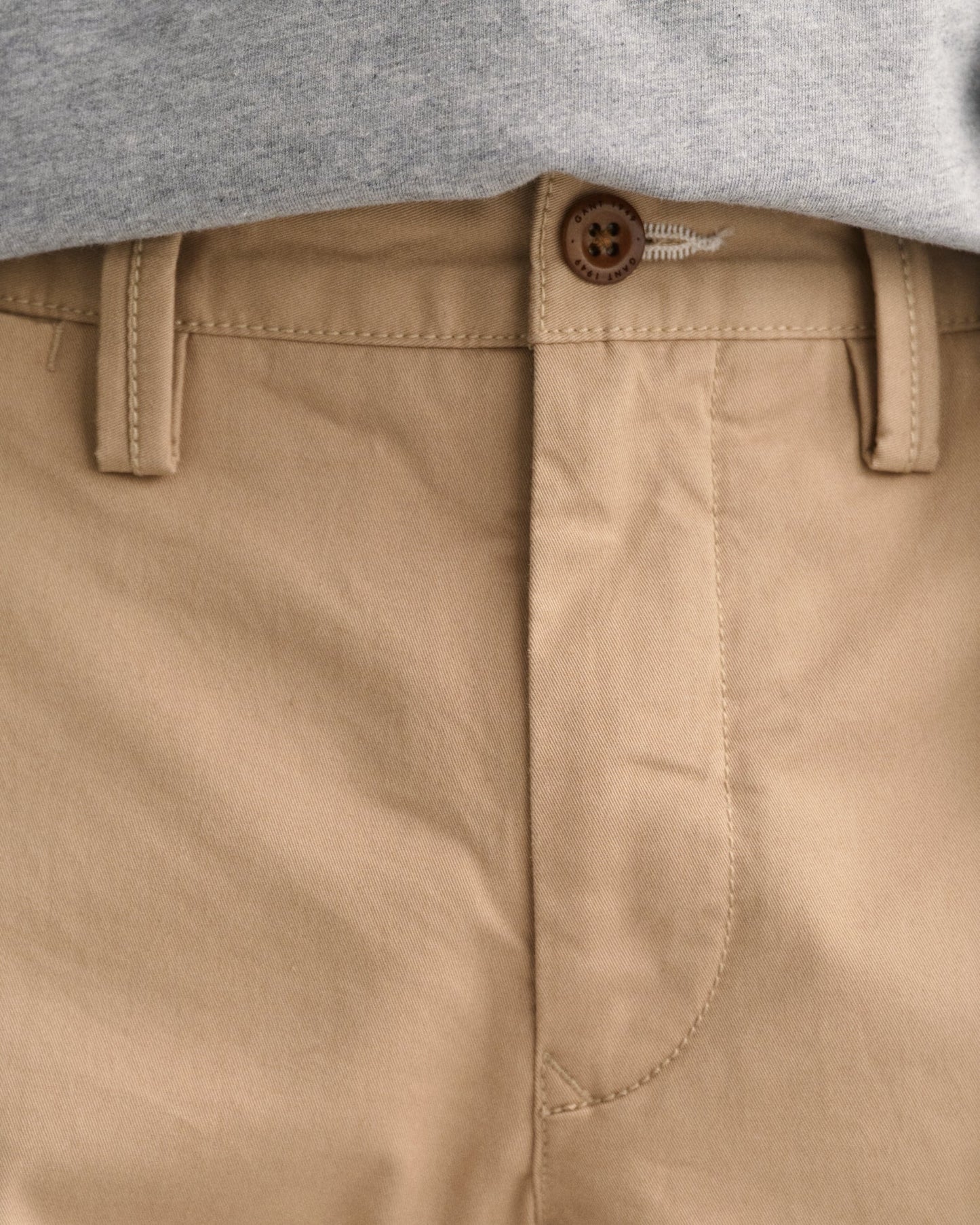 Men's Slim Fit Twill Chinos - DARK KHAKI