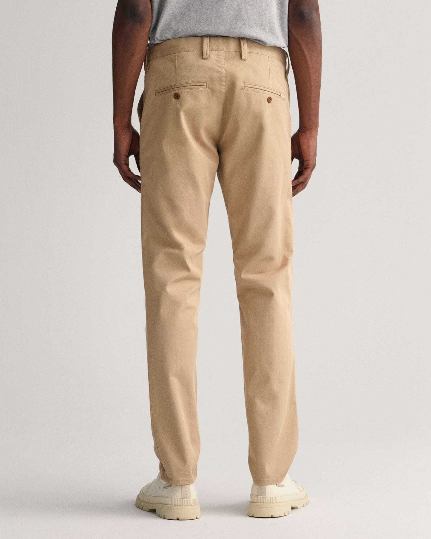 Men's Slim Fit Twill Chinos - DARK KHAKI