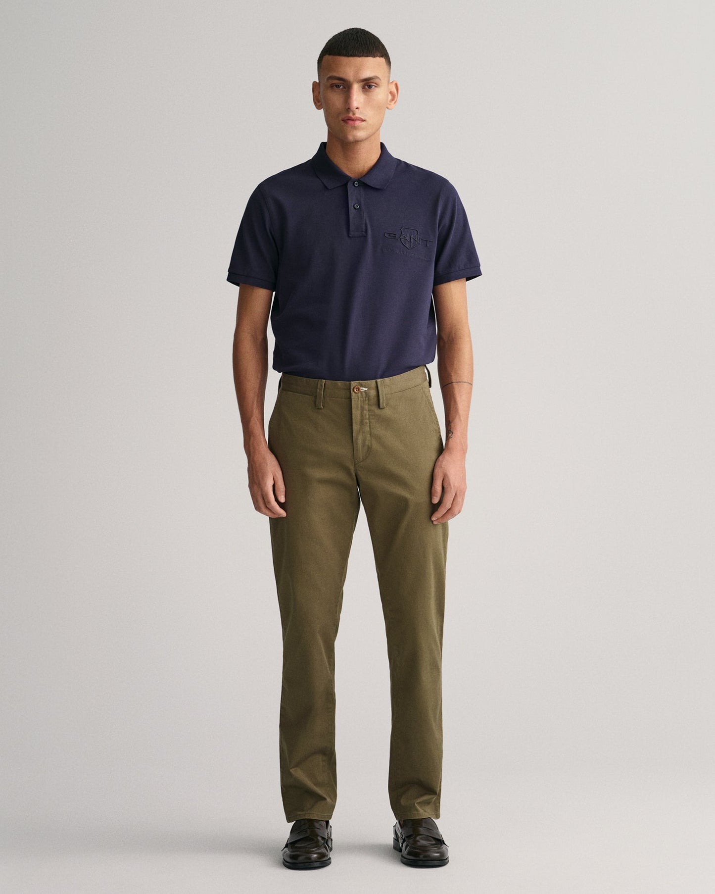 Men's Slim Fit Twill Chinos - JUNIPER GREEN