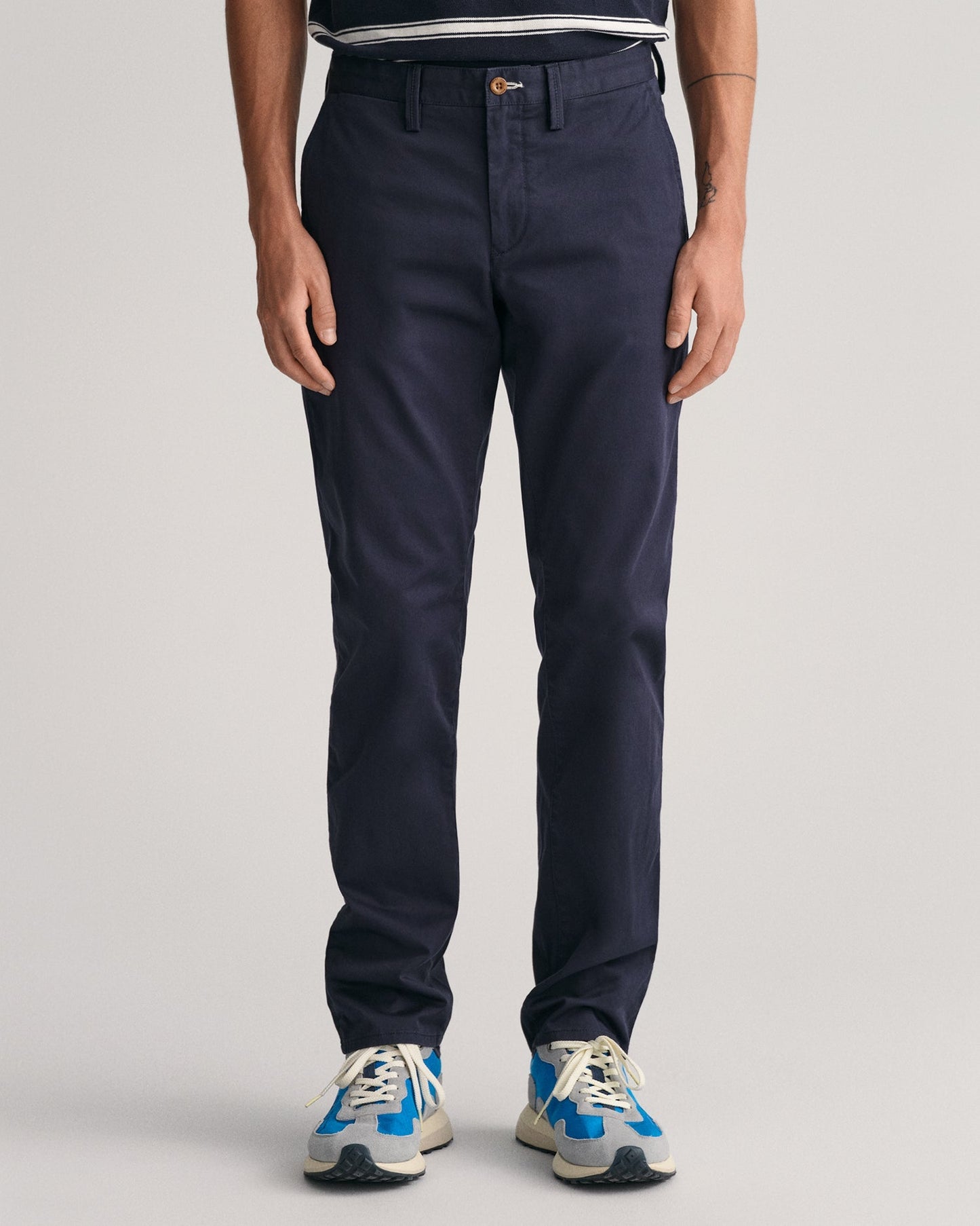 Men's Slim Fit Twill Chinos - MARINE