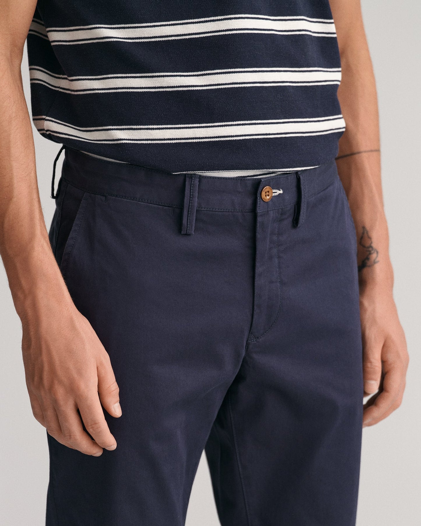 Men's Slim Fit Twill Chinos - MARINE