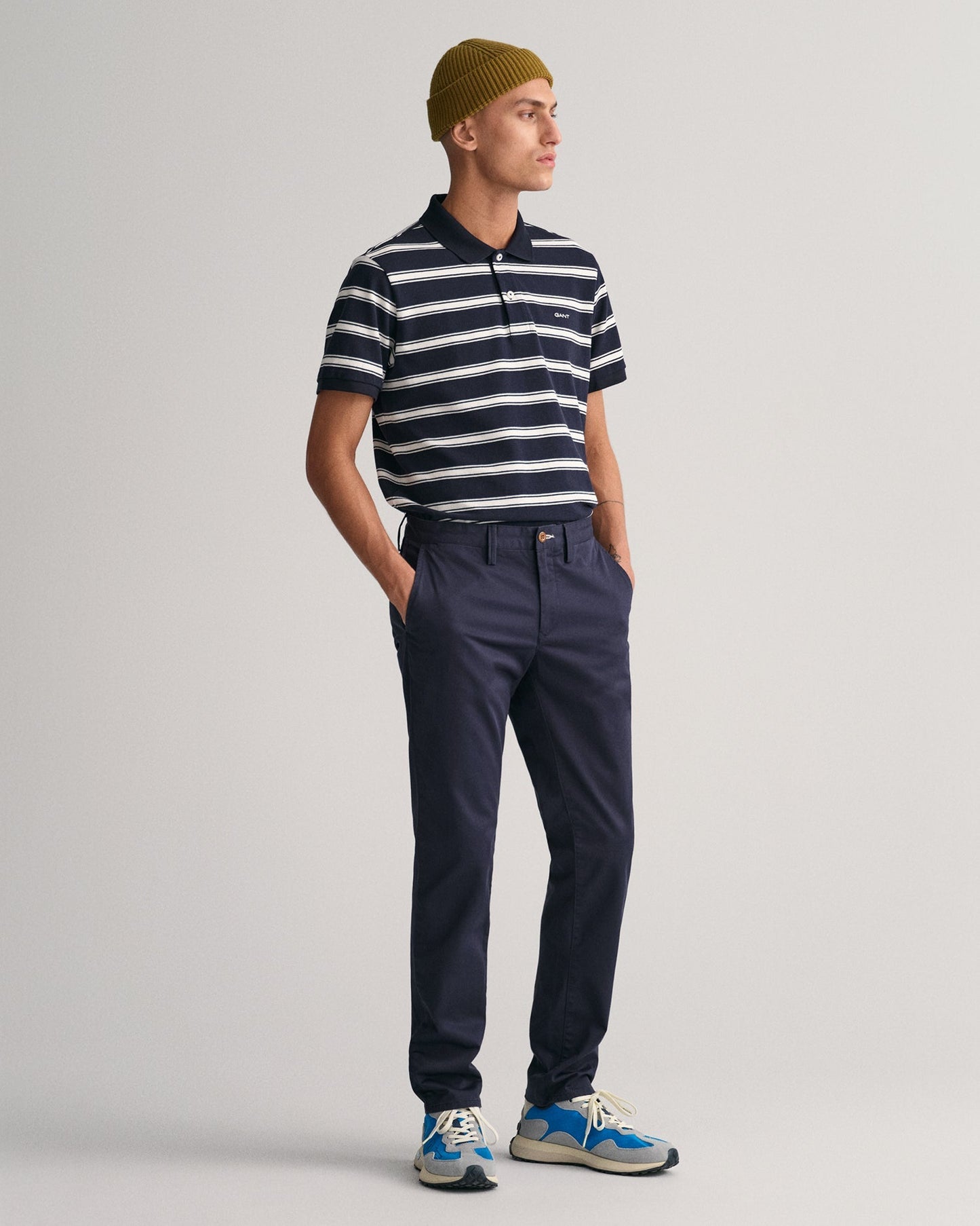 Men's Slim Fit Twill Chinos - MARINE