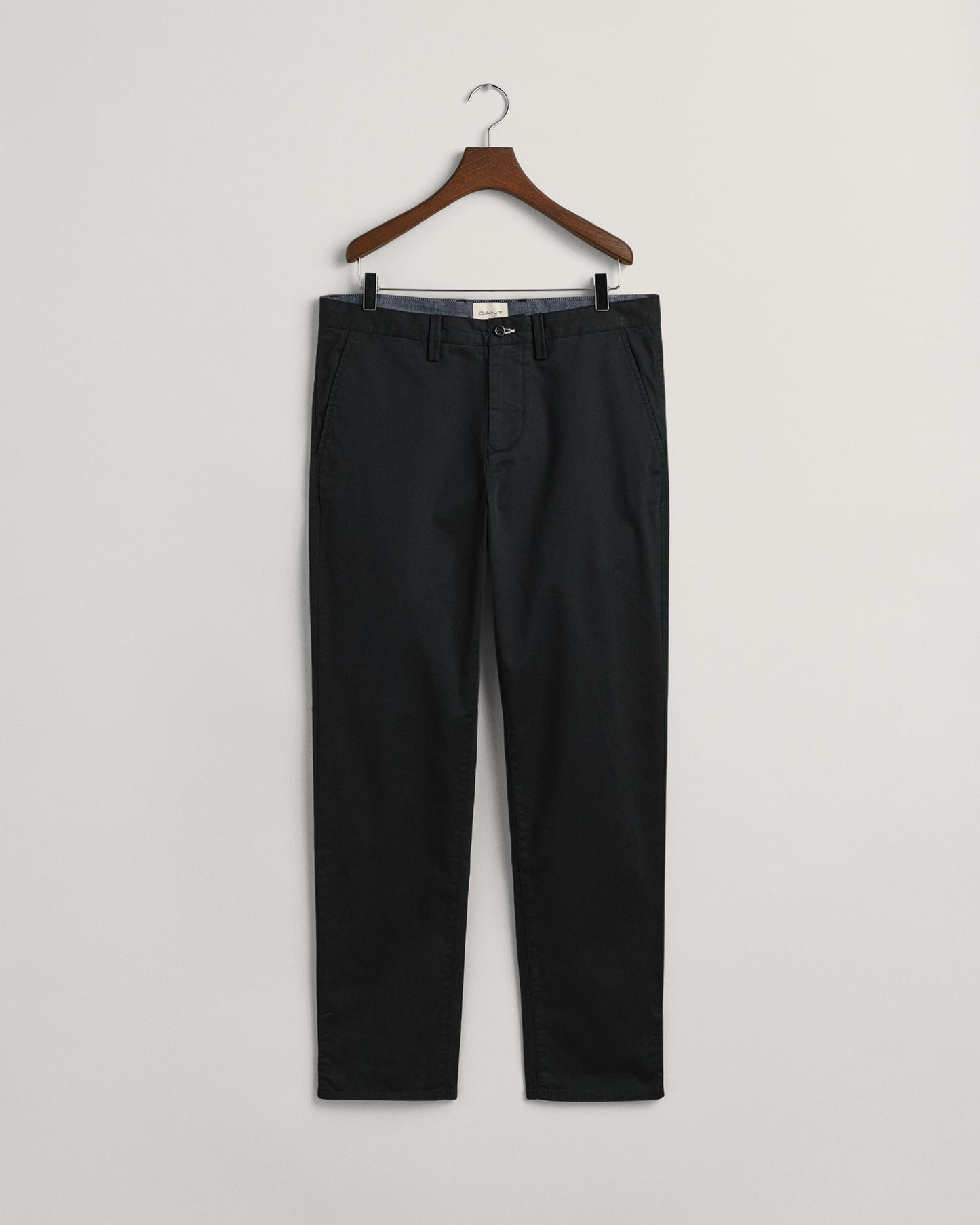 Men's Regular Fit Twill Chinos - BLACK