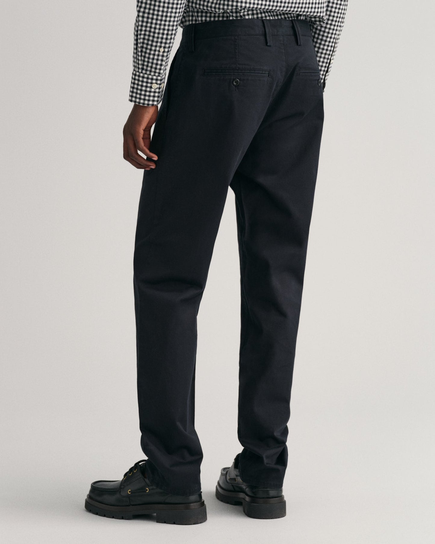 Men's Regular Fit Twill Chinos - BLACK