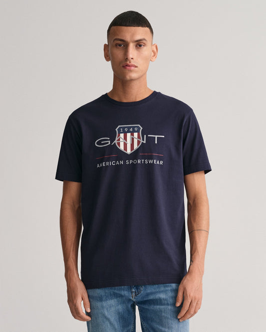 Men's Archive Shield T-Shirt - EVENING BLUE