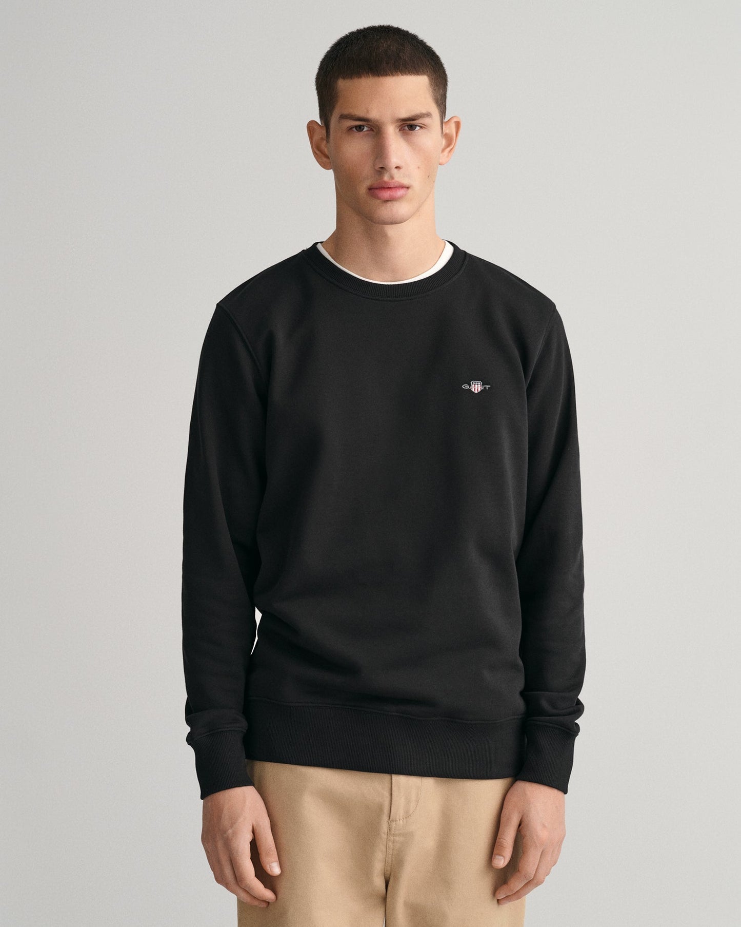 Men's Shield Crew Neck Sweatshirt - BLACK