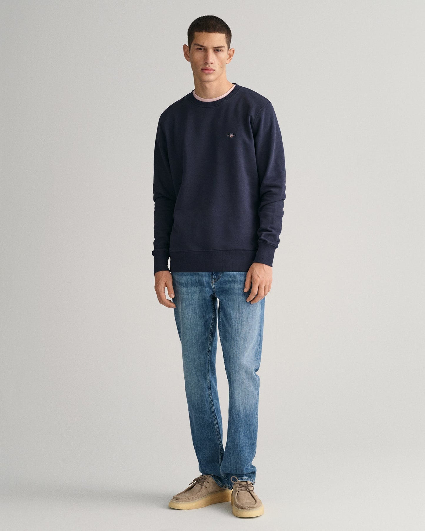 Men's Shield Crew Neck Sweatshirt - EVENING BLUE