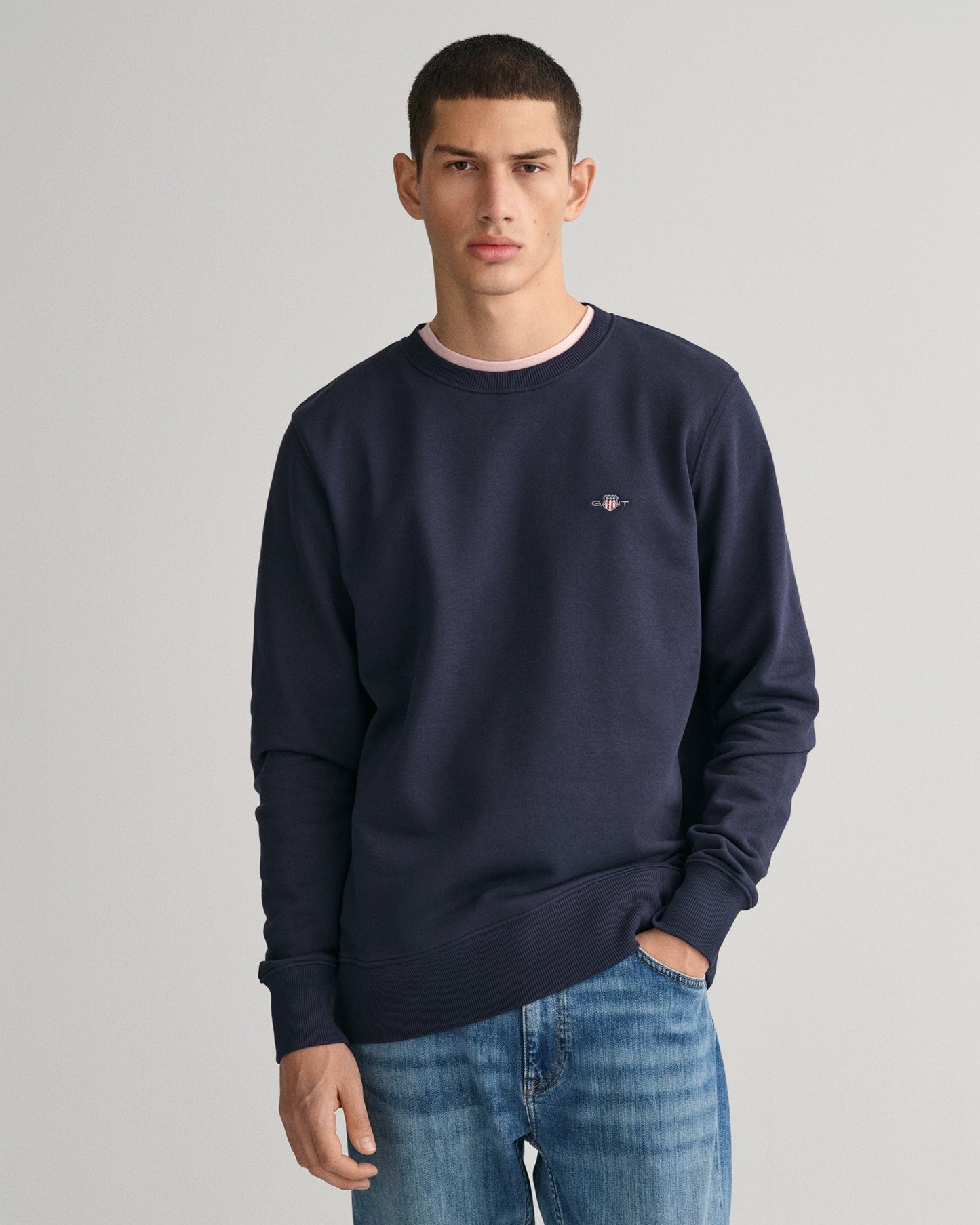 Men's Shield Crew Neck Sweatshirt - EVENING BLUE