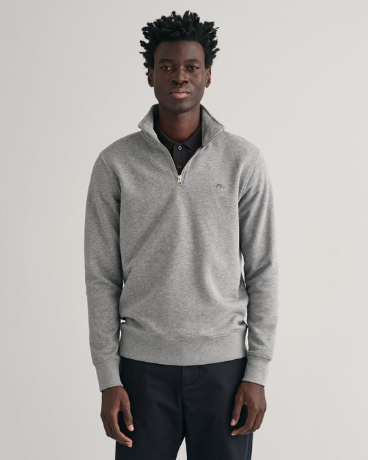 Men's Shield Half-Zip Sweatshirt - GREY MELANGE