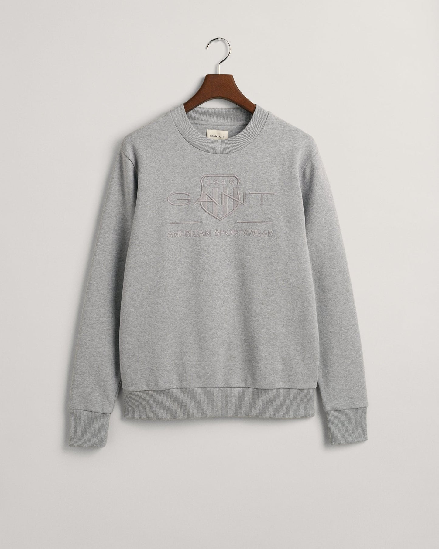 Men's Tonal Shield Crew Neck Sweatshirt - GREY MELANGE