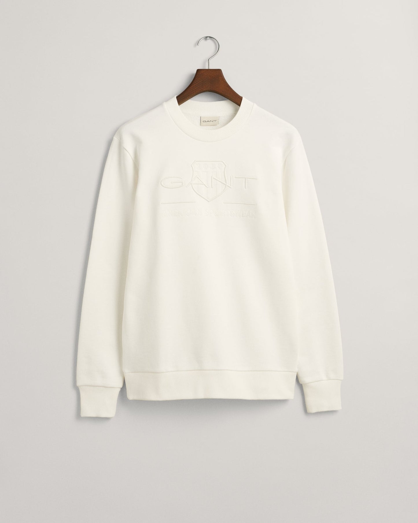 Men's Tonal Shield Crew Neck Sweatshirt - EGGSHELL