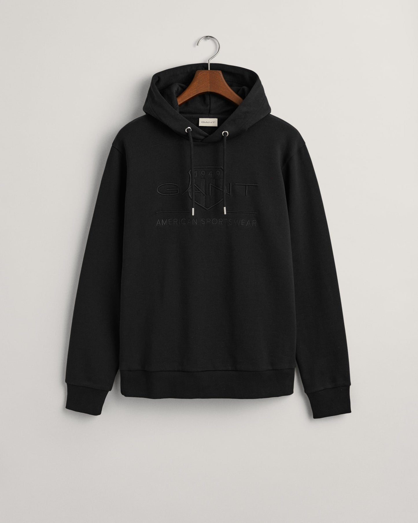 Men's Tonal Shield Hoodie - BLACK