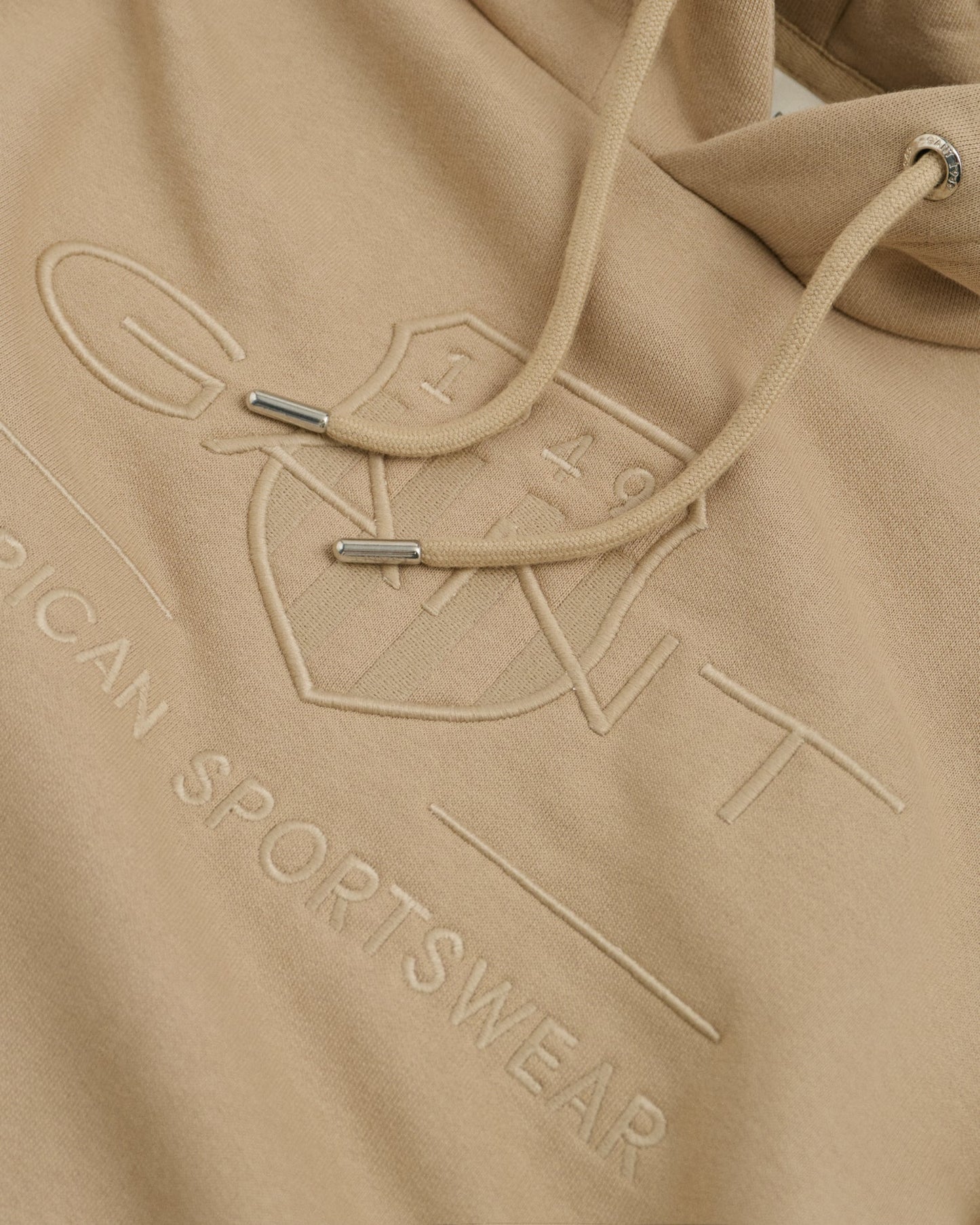 Men's Tonal Shield Hoodie - CONCRETE BEIGE