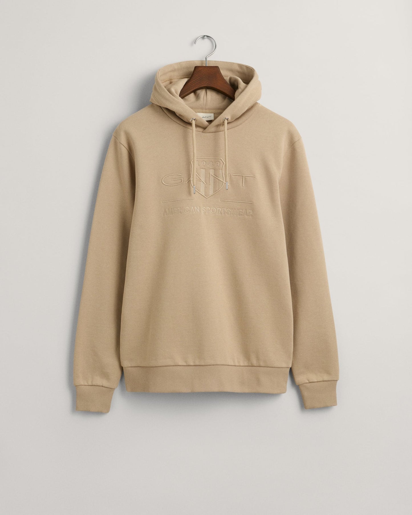 Men's Tonal Shield Hoodie - CONCRETE BEIGE