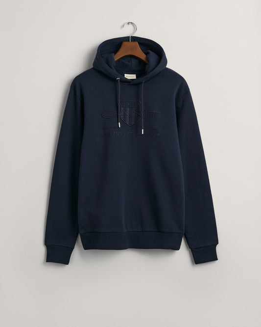 Men's Tonal Shield Hoodie - EVENING BLUE