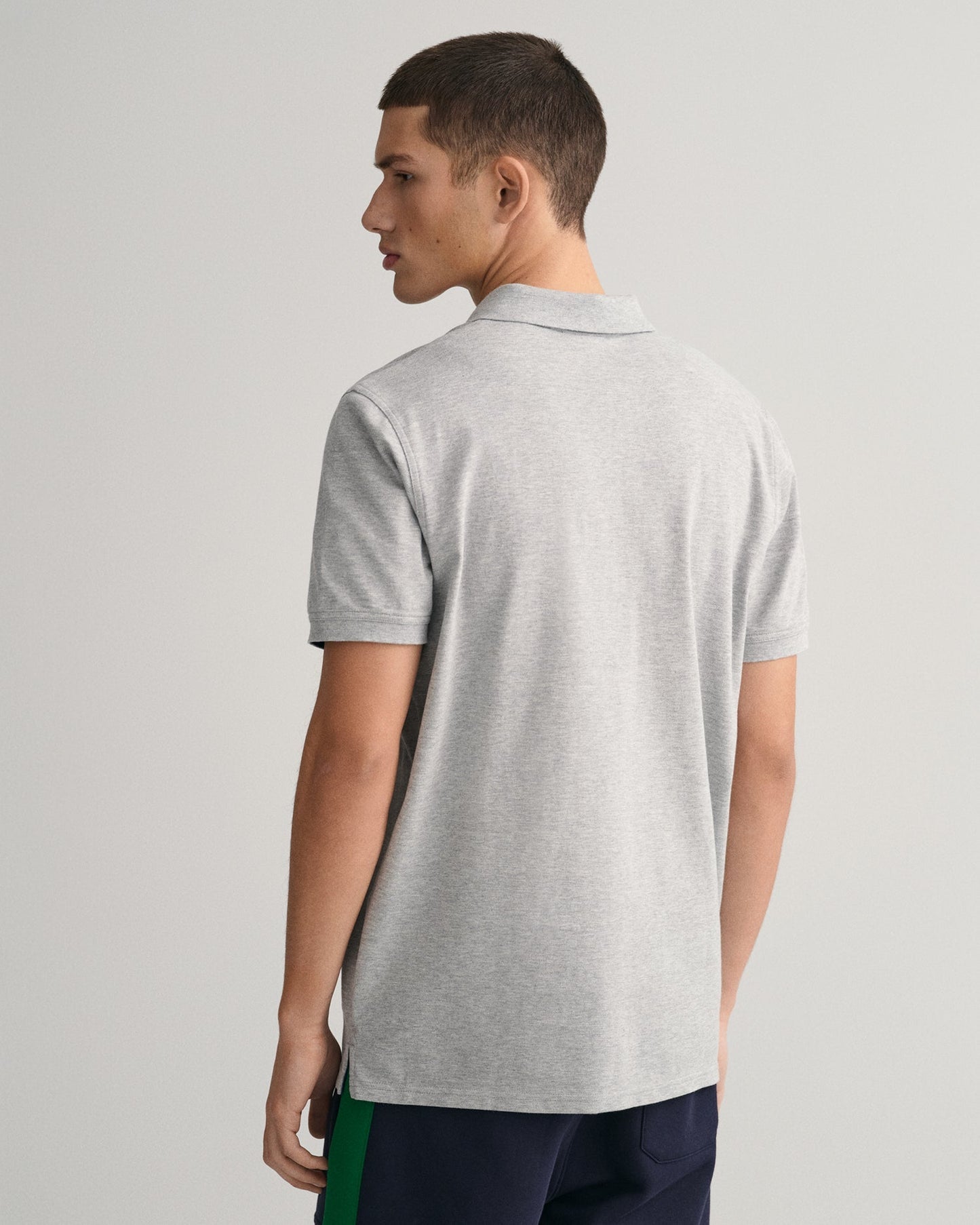 Men's Contrast Piqué Polo Shirt - GREY MELANGE