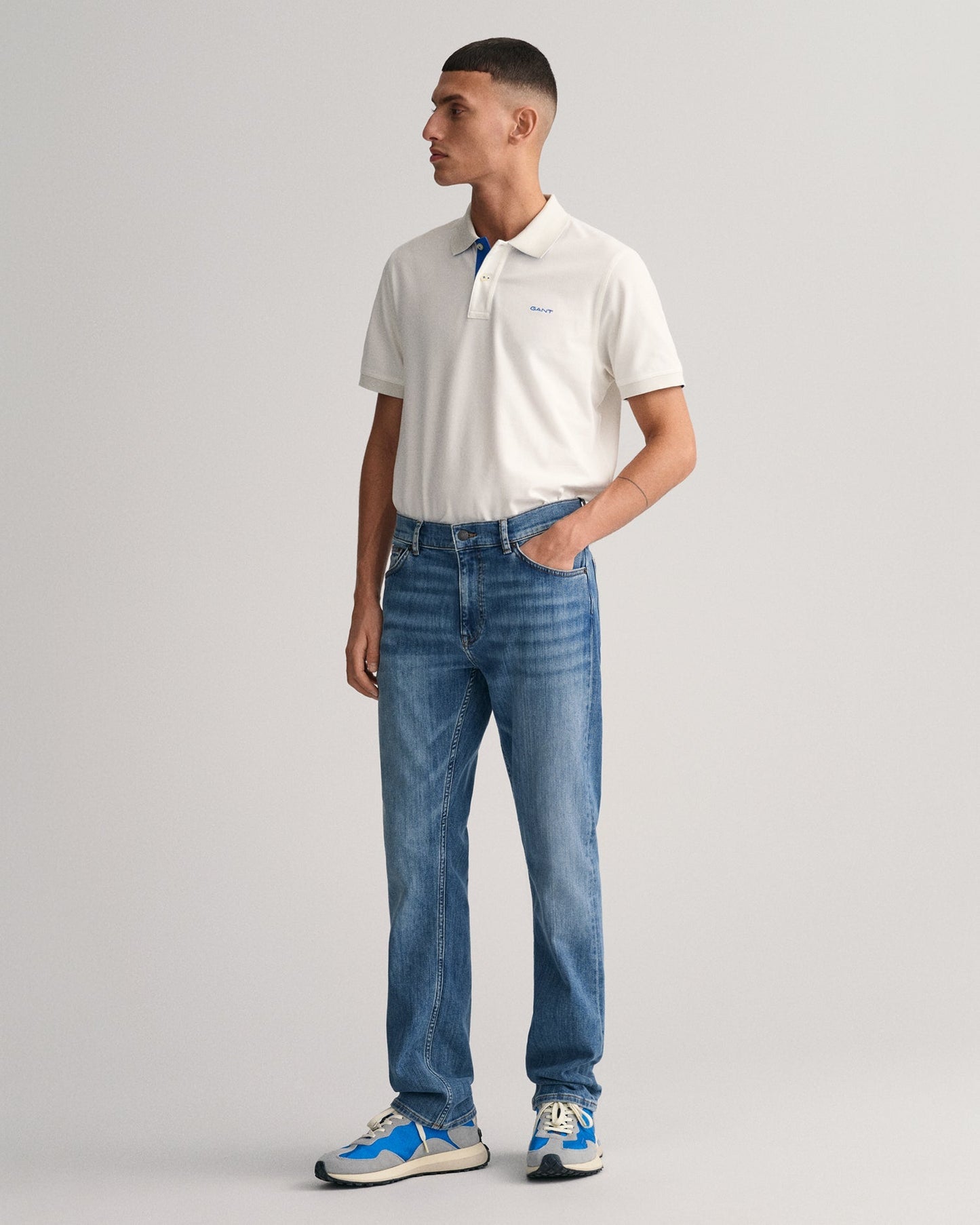 Men's Contrast Piqué Polo Shirt - EGGSHELL