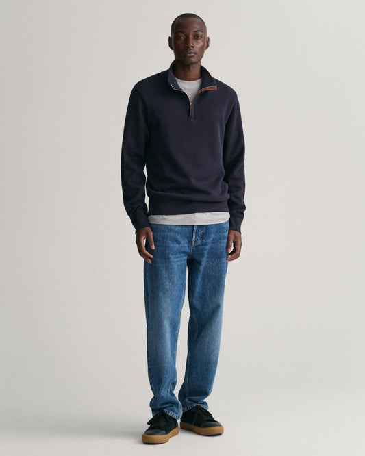 Men's Sacker Rib Half-Zip Sweatshirt - EVENING BLUE