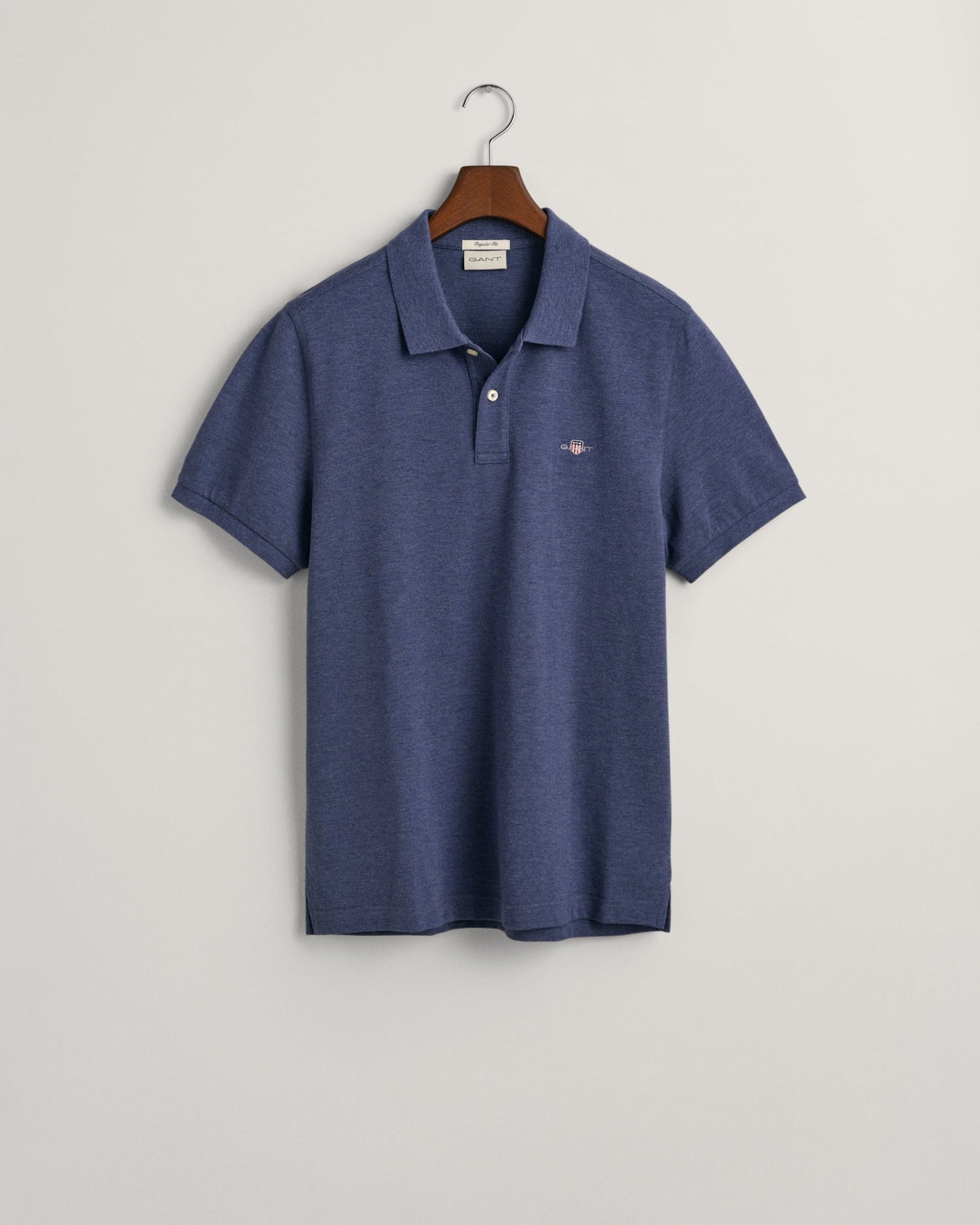 Men's Regular Fit Shield Piqué Polo Shirt - DARK JEANSBLUE MELANGE