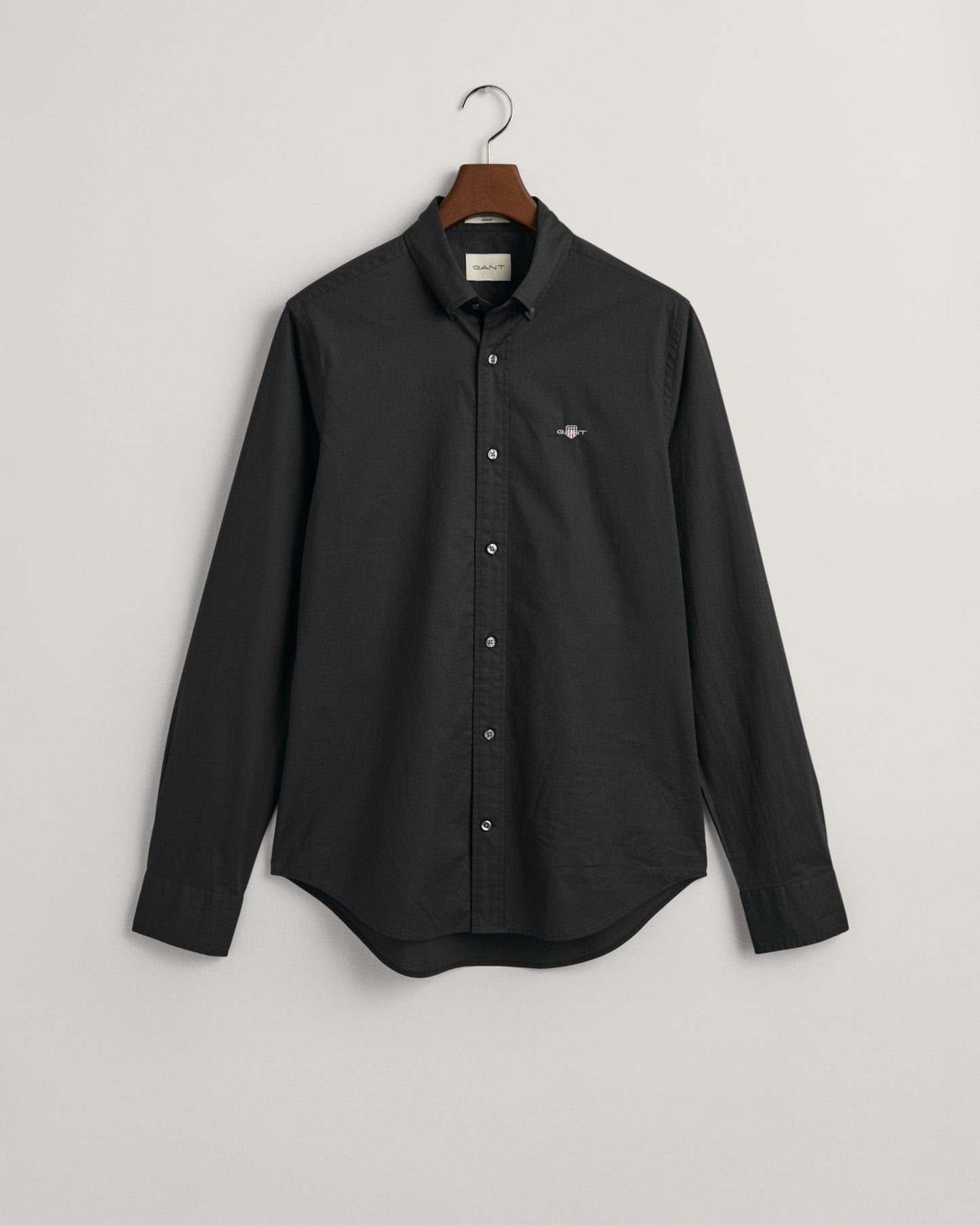 Men's Slim Fit Poplin Shirt - BLACK