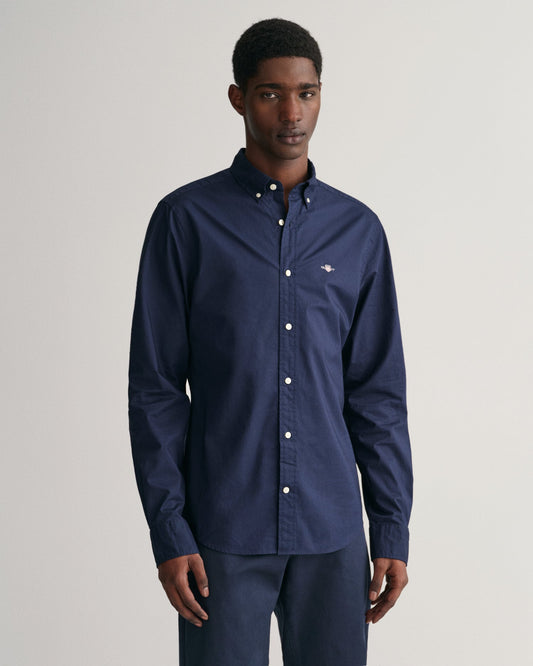 Men's Slim Fit Poplin Shirt - MARINE