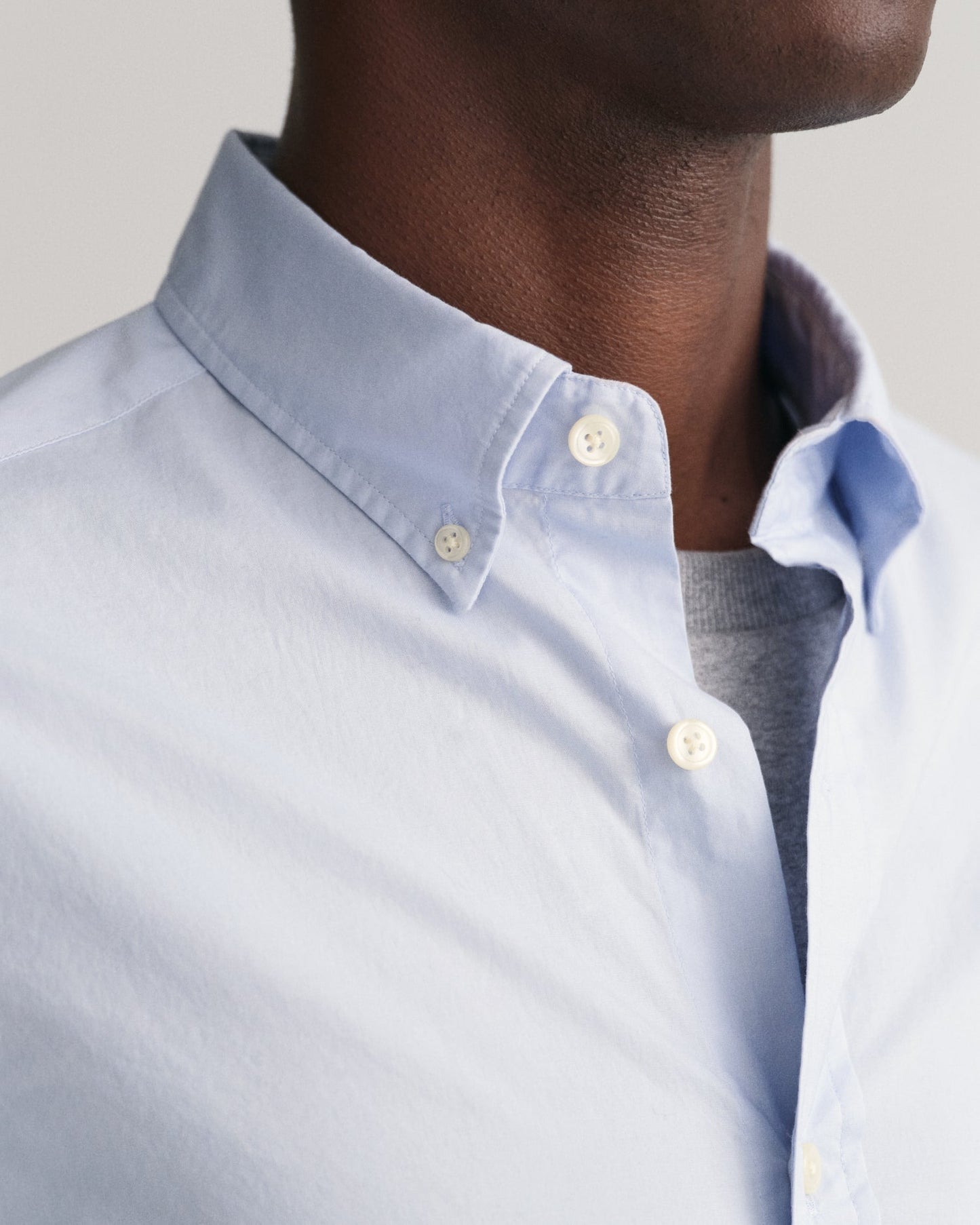 Men's Slim Fit Poplin Shirt - LIGHT BLUE