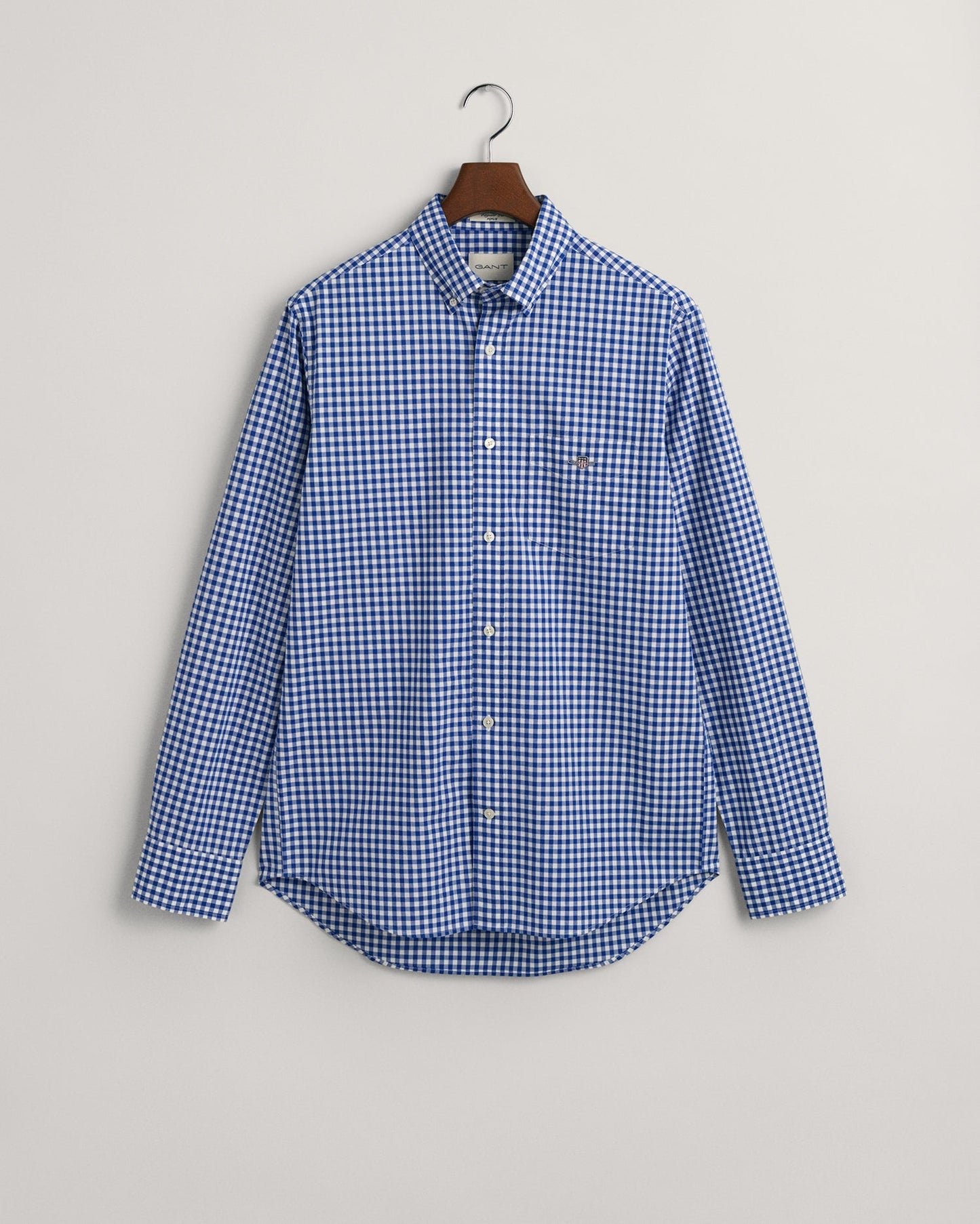 Men's Regular Fit Gingham Poplin Shirt - COLLEGE BLUE