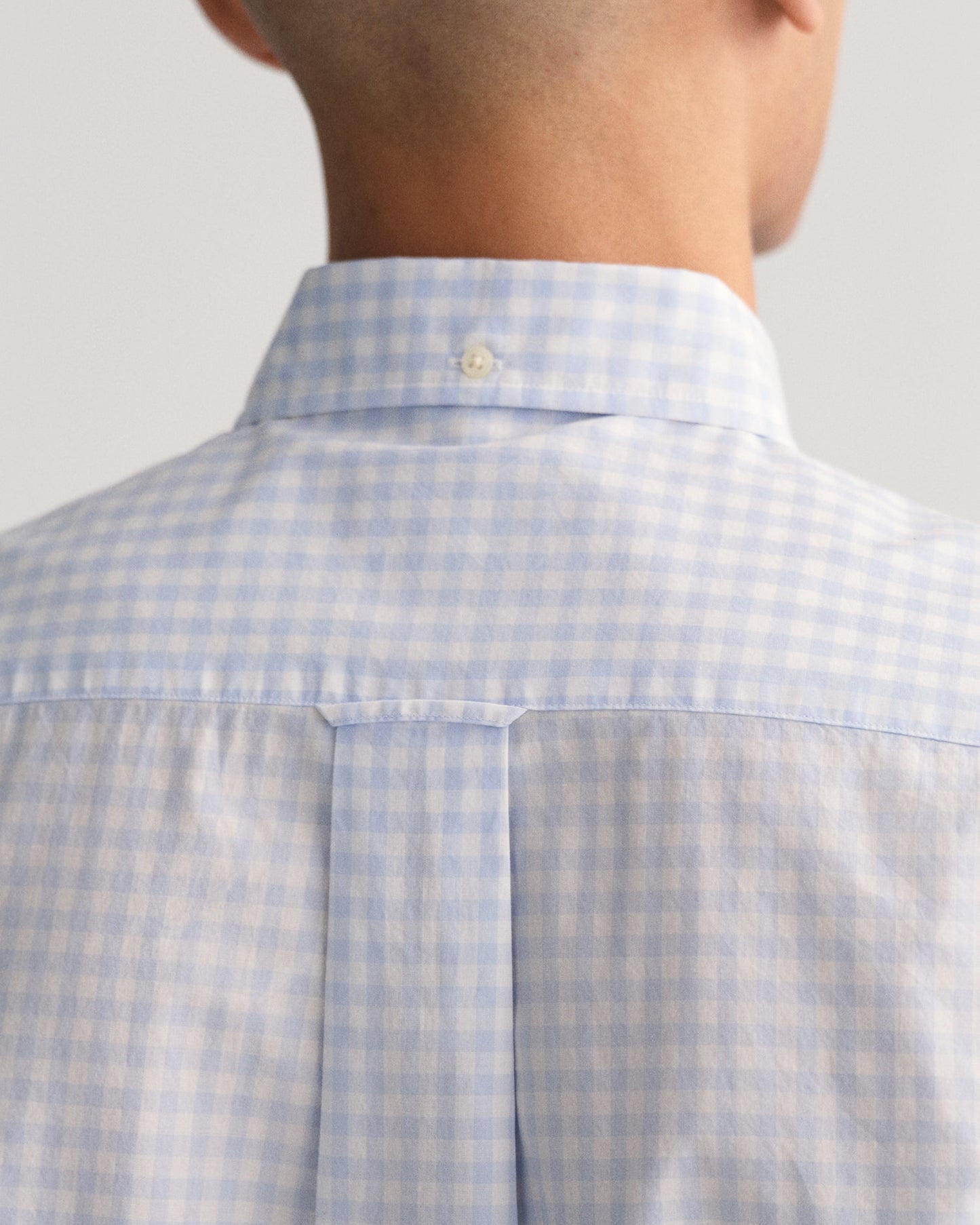 Men's Regular Fit Gingham Poplin Shirt - LIGHT BLUE