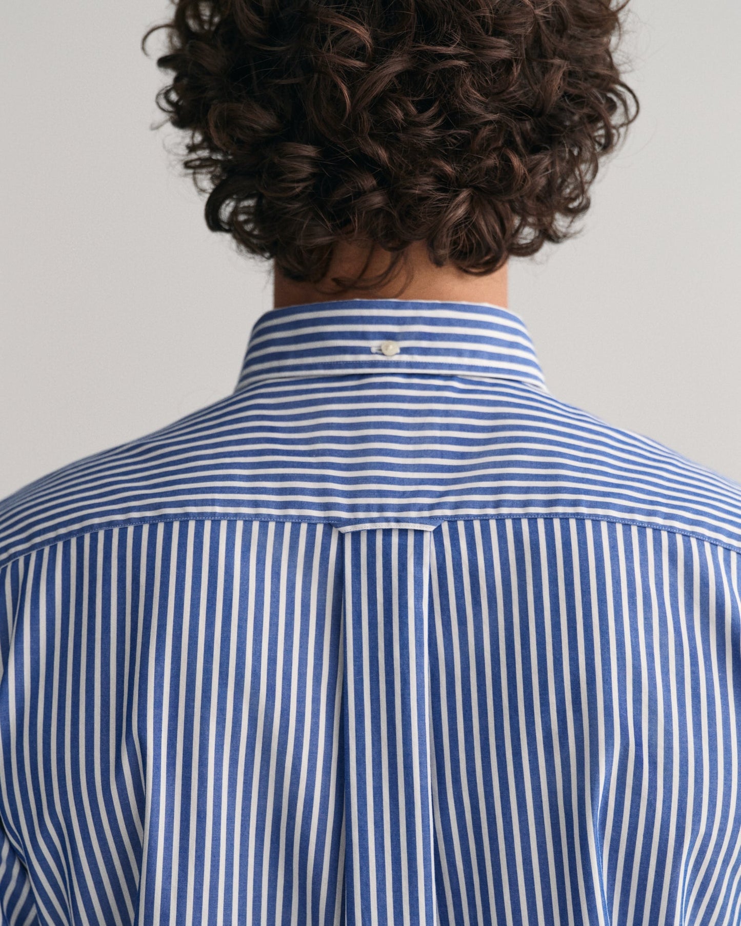 Men's Regular Fit Striped Poplin Shirt - COLLEGE BLUE