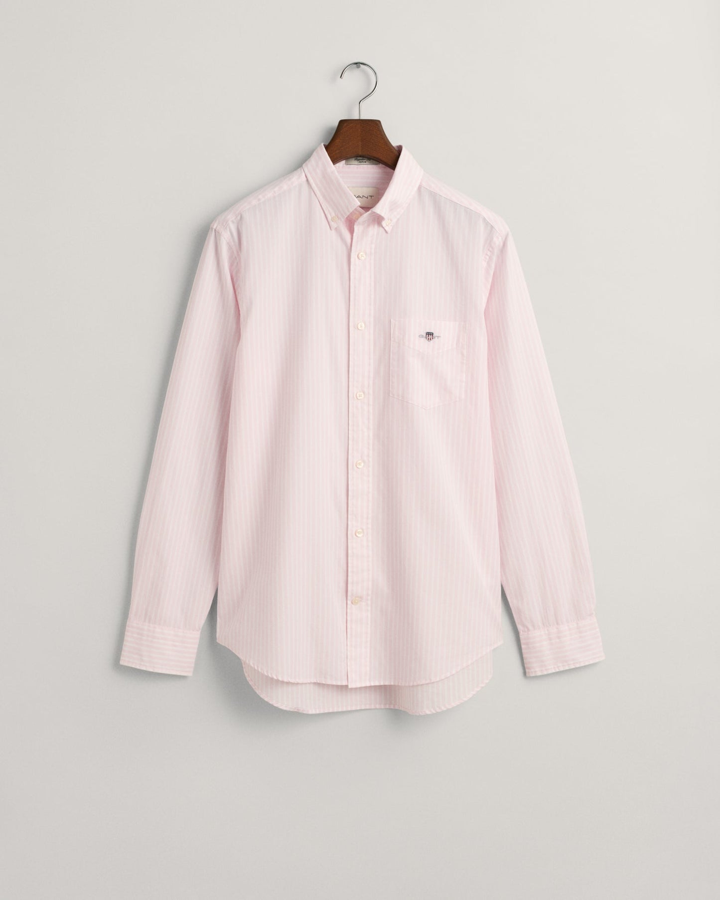 Men's Regular Fit Striped Poplin Shirt - LIGHT PINK