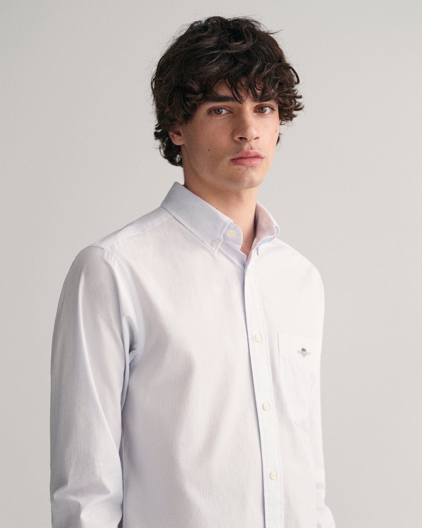 Men's Regular Fit Banker Stripe Poplin Shirt - LIGHT BLUE