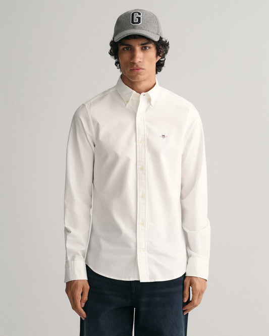 Men's Slim Fit Oxford Shirt - WHITE