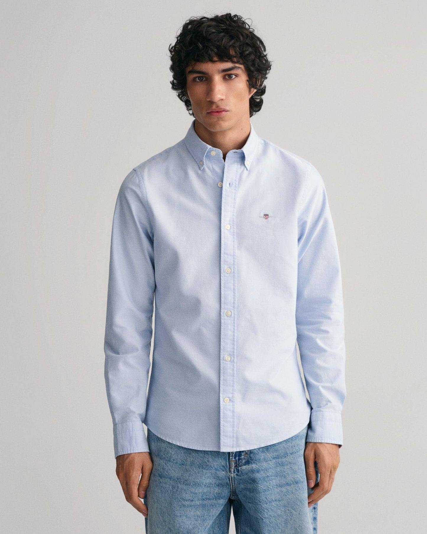 Men's Slim Fit Oxford Shirt - LIGHT BLUE