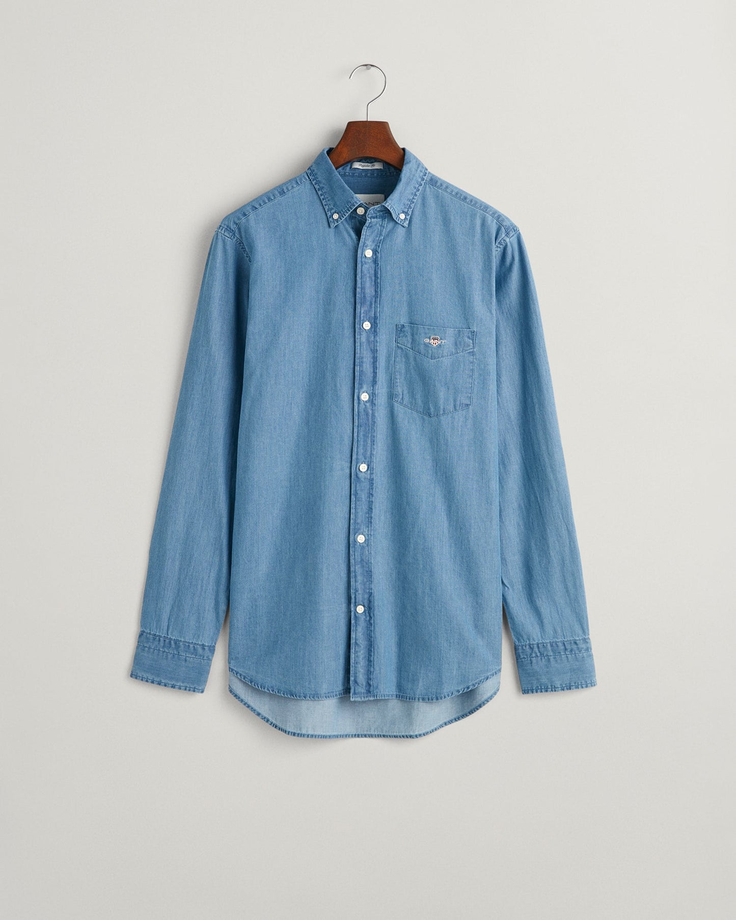 Men's Regular Fit Indigo Shirt - SEMI LIGHT BLUE