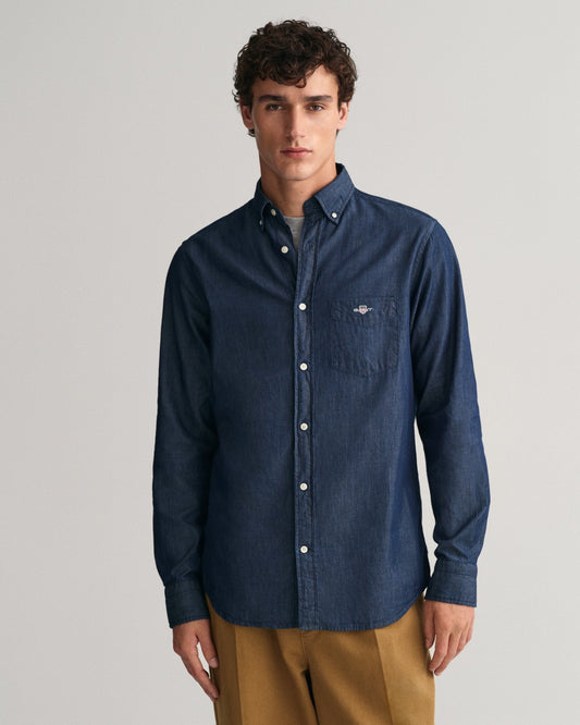 Men's Regular Fit Indigo Shirt - DARK INDIGO