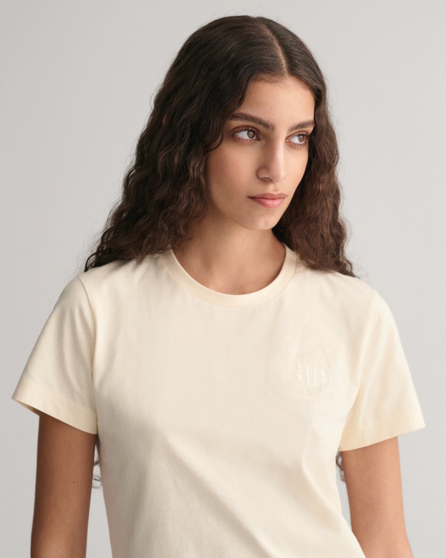 Women's Tonal Shield T-Shirt - LINEN