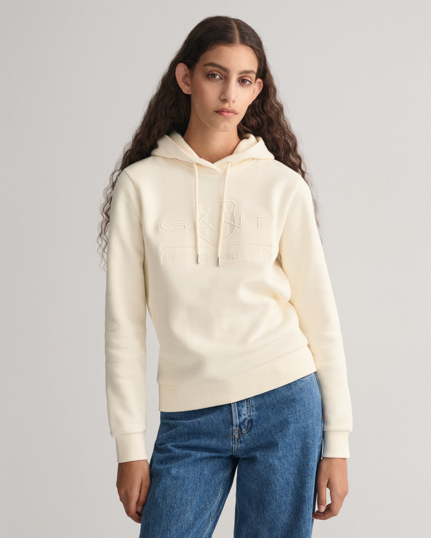 Women's Tonal Shield Hoodie - LINEN