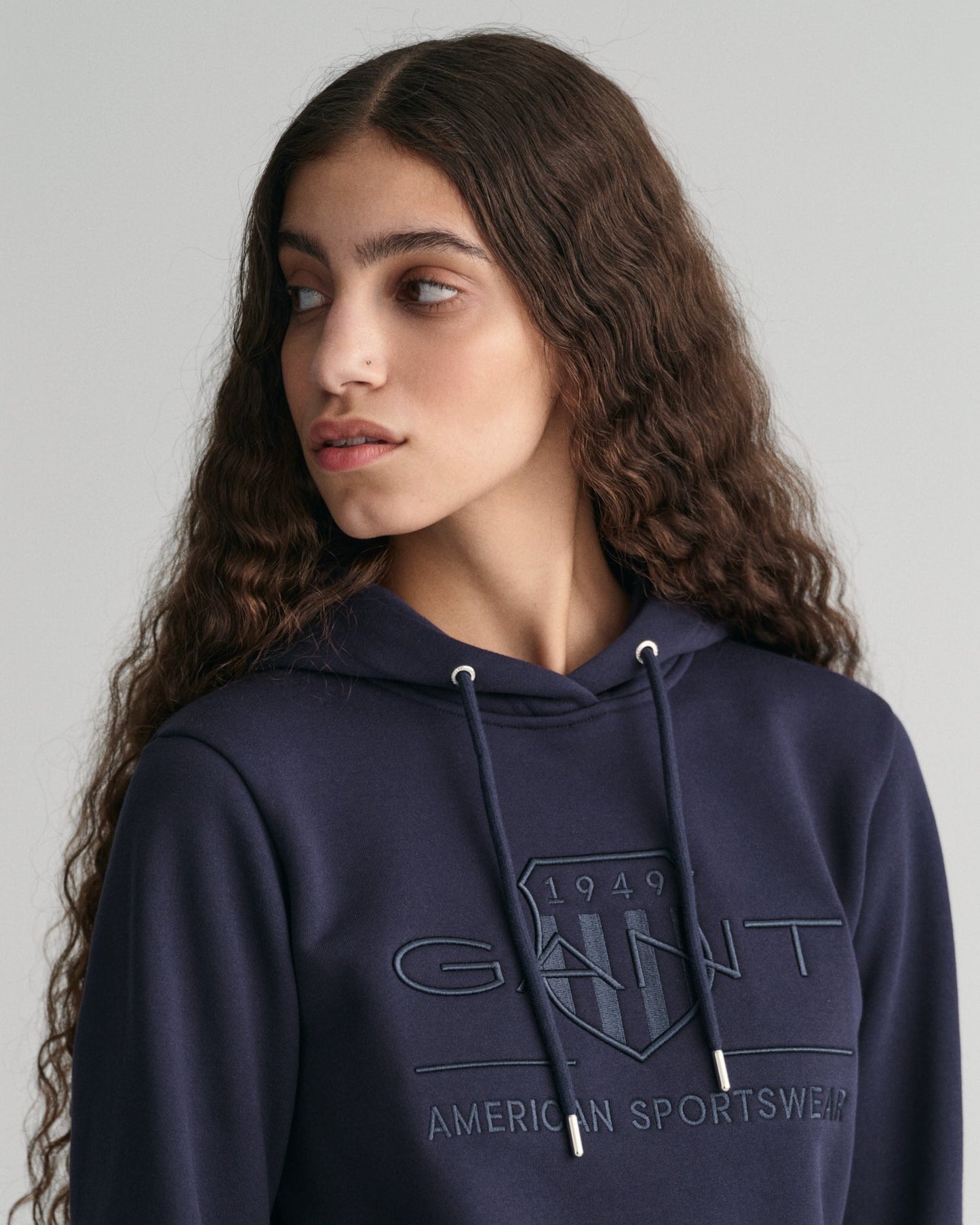 Women's Tonal Shield Hoodie - EVENING BLUE