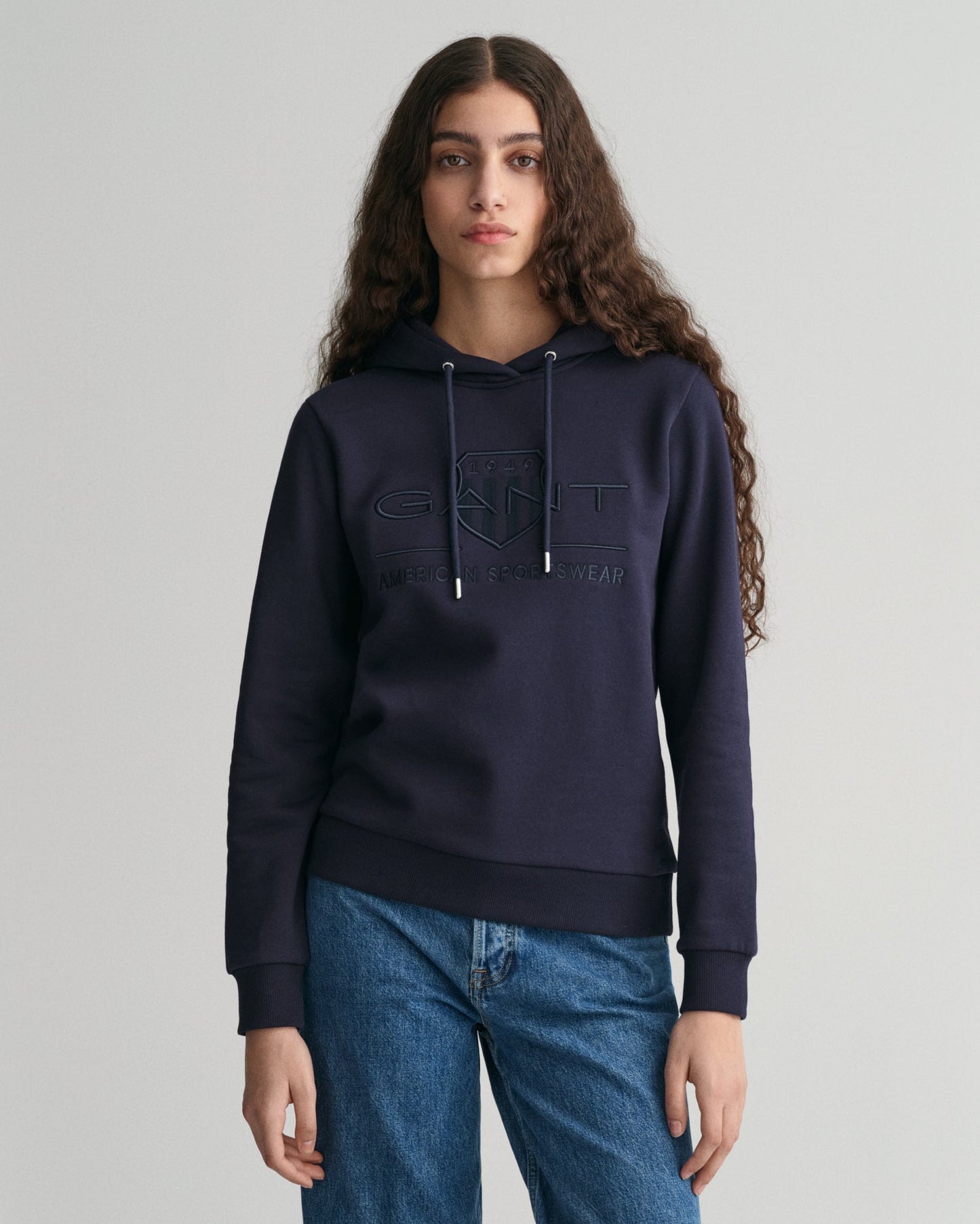 Women's Tonal Shield Hoodie - EVENING BLUE