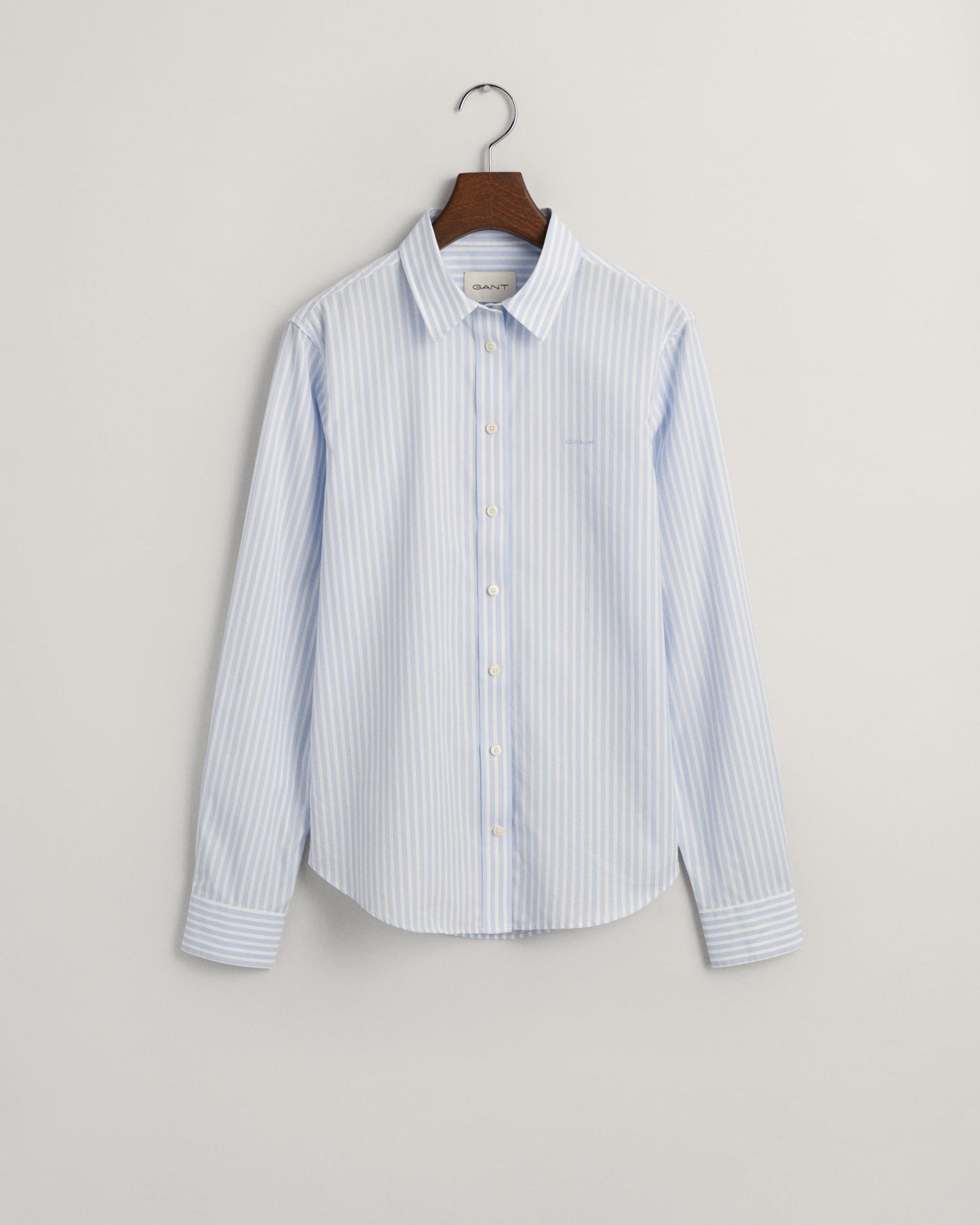 Women's Regular Fit Striped Poplin Shirt - LIGHT BLUE