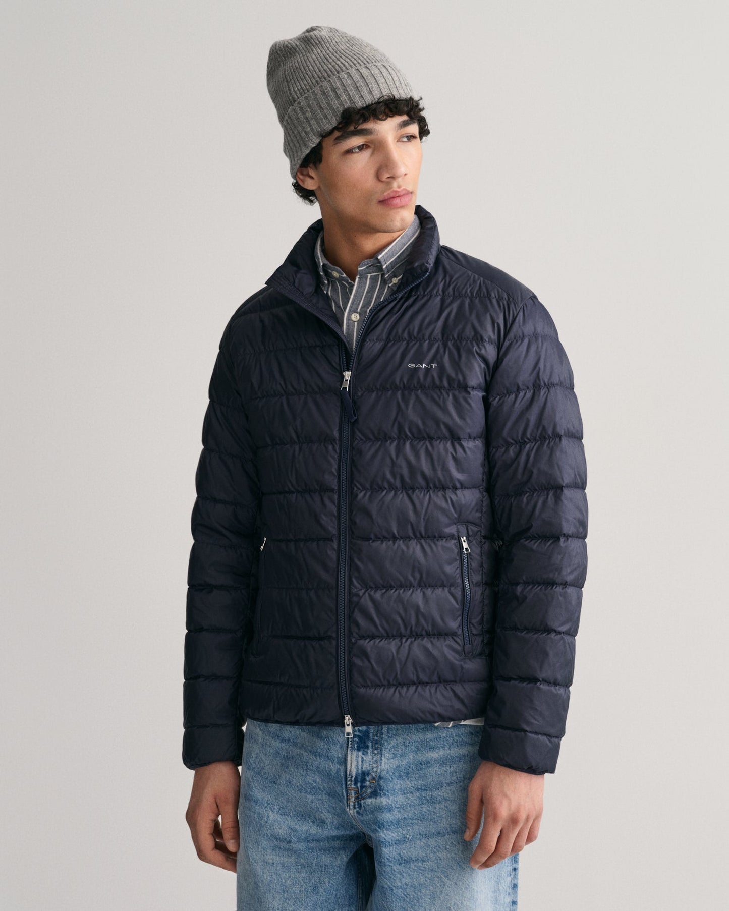 Men's Light Down Jacket - EVENING BLUE