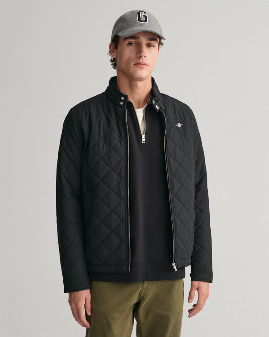 Men's Quilted Windcheater - BLACK