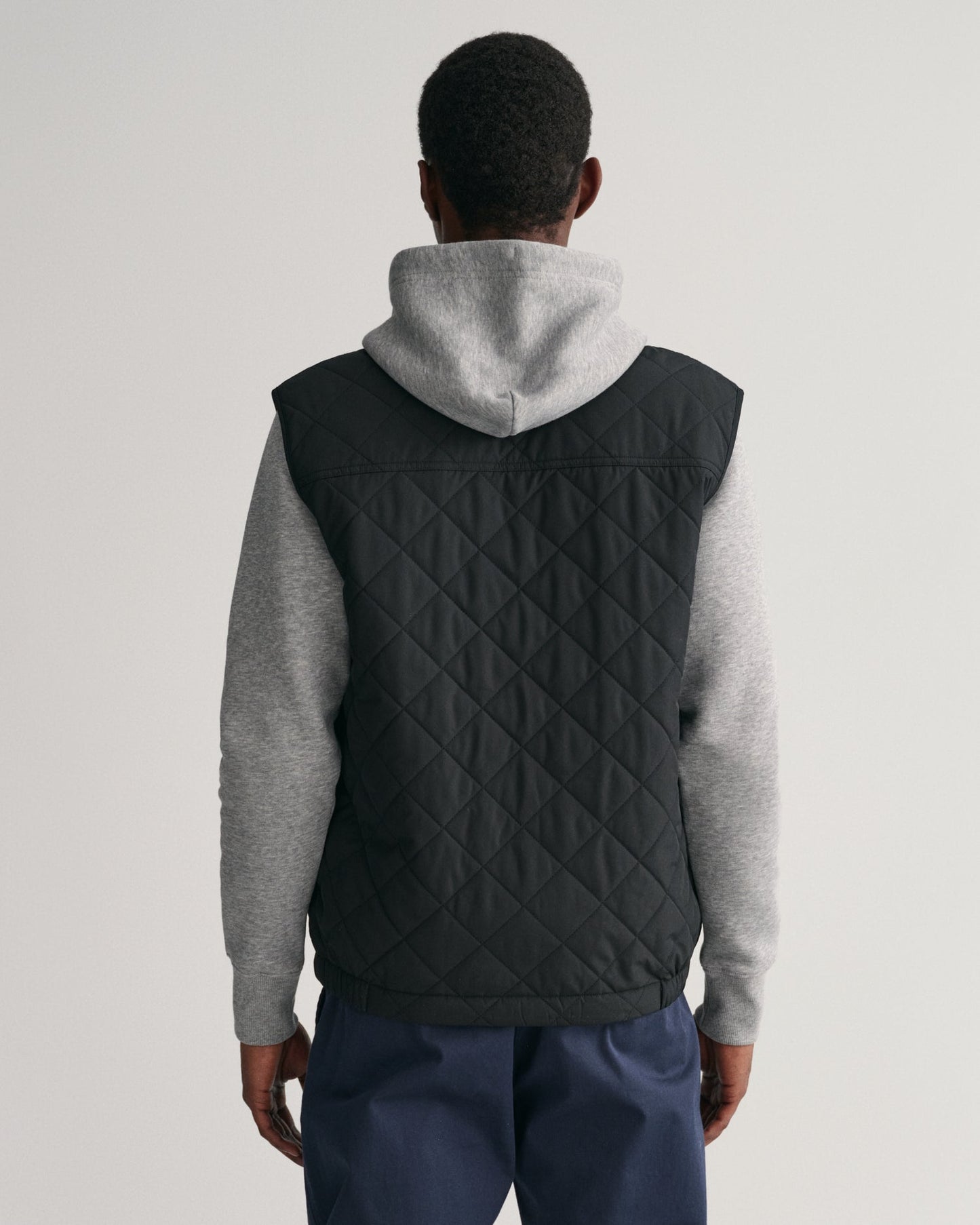 Men's Quilted Windcheater Vest - BLACK