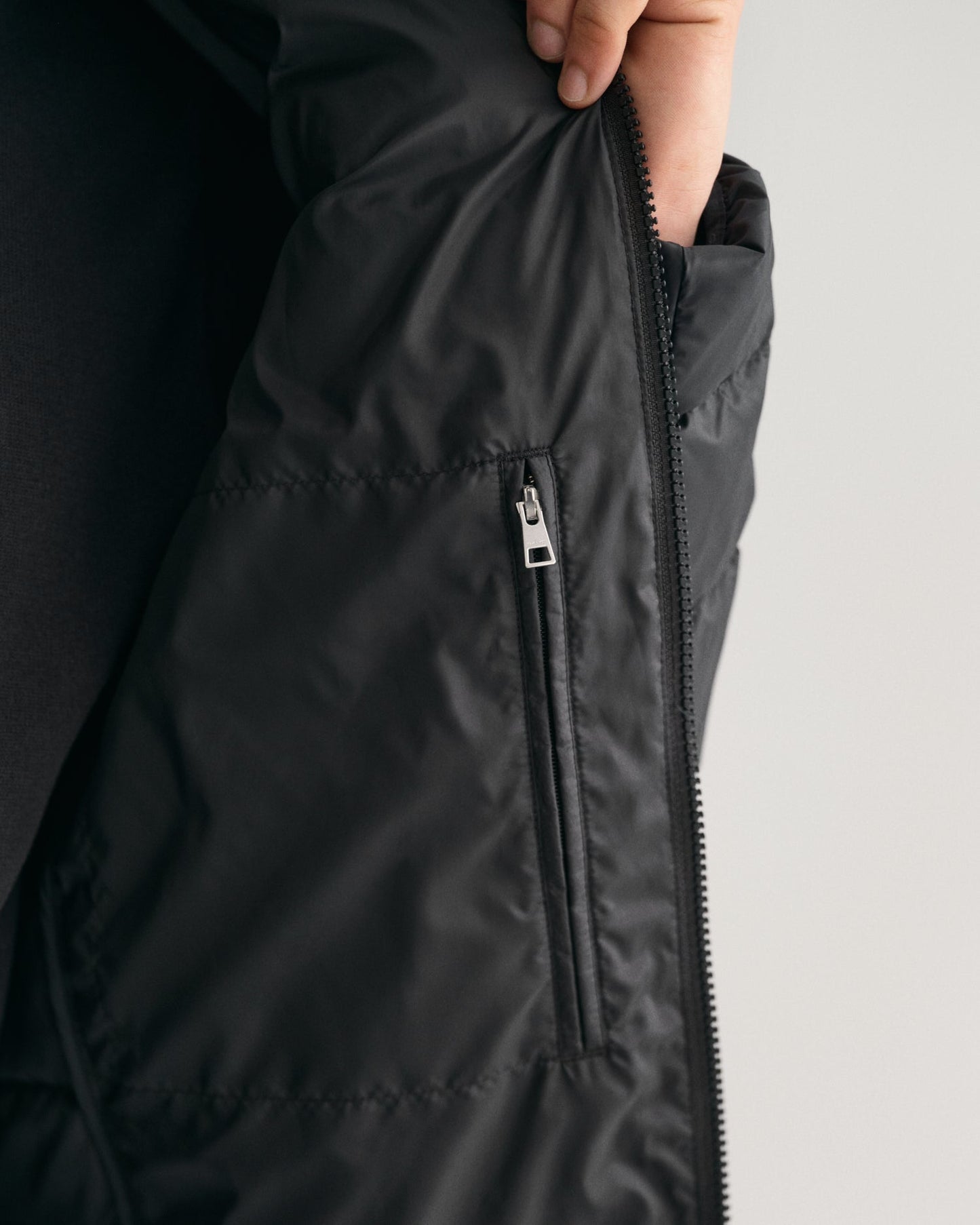 Men's Light Down Hood Jacket - BLACK