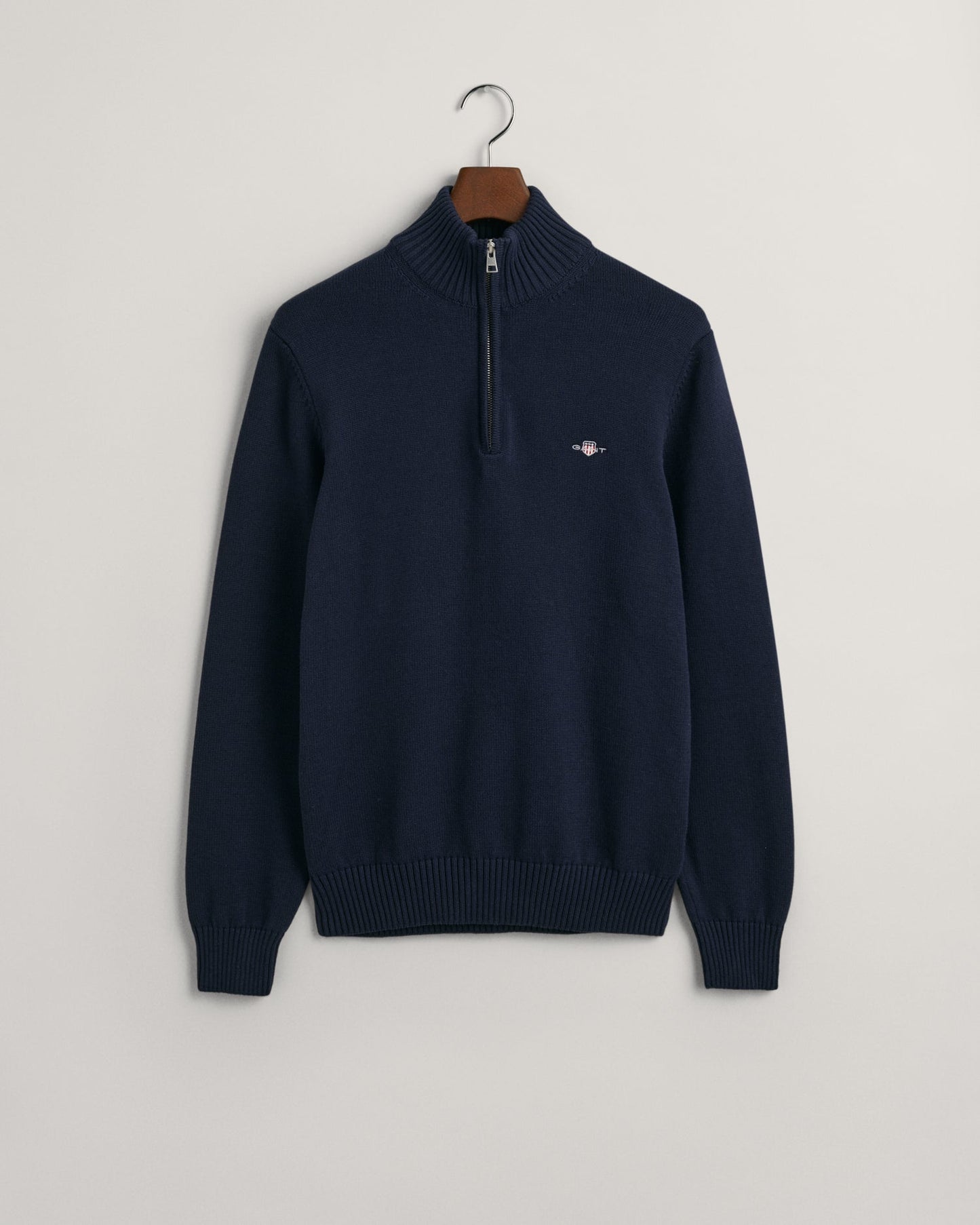 Men's Casual Cotton Half-Zip Sweater - EVENING BLUE